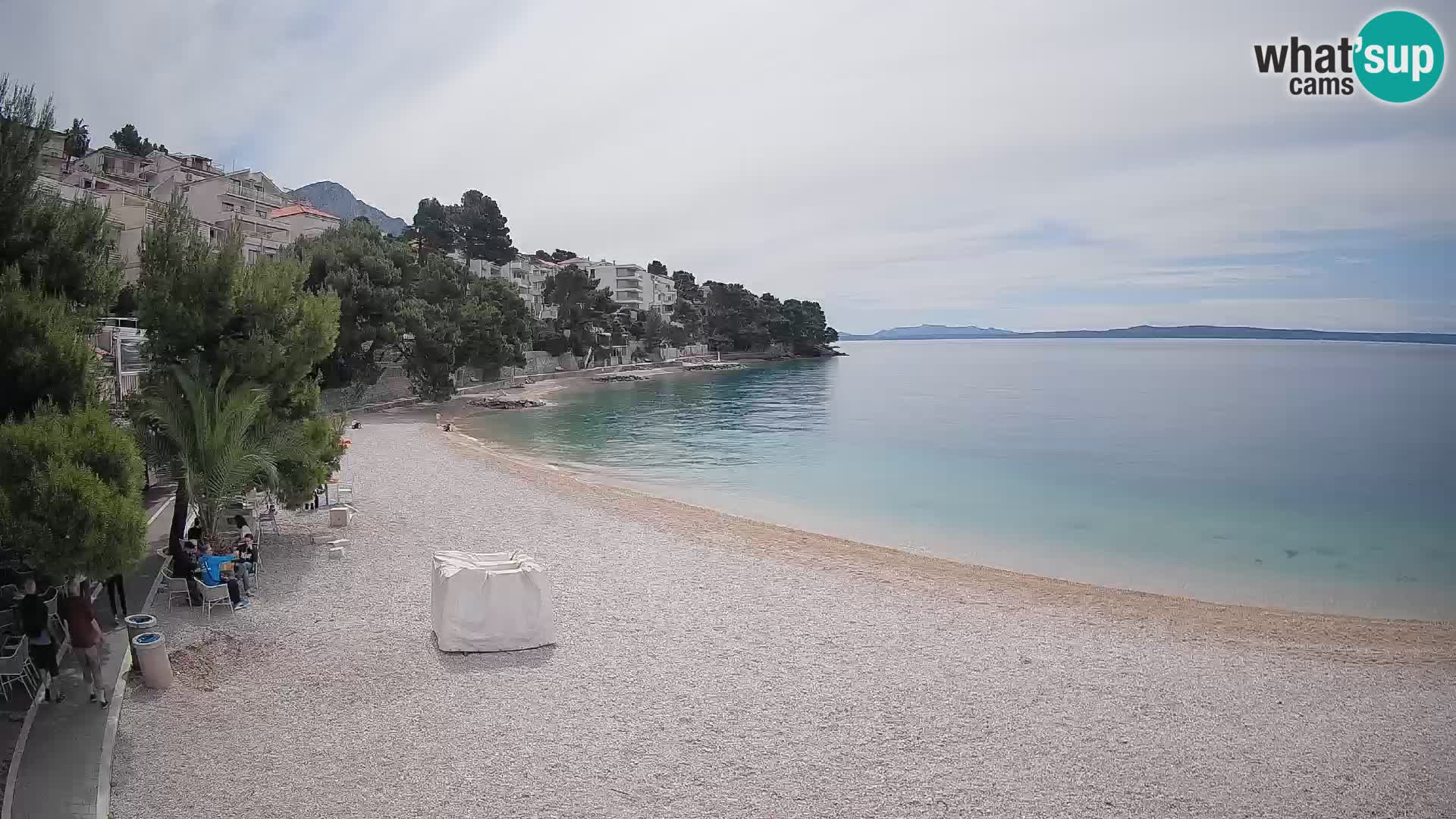 Webcam Plage Lučica Brela – Vue en direct sur la côte adriatique
