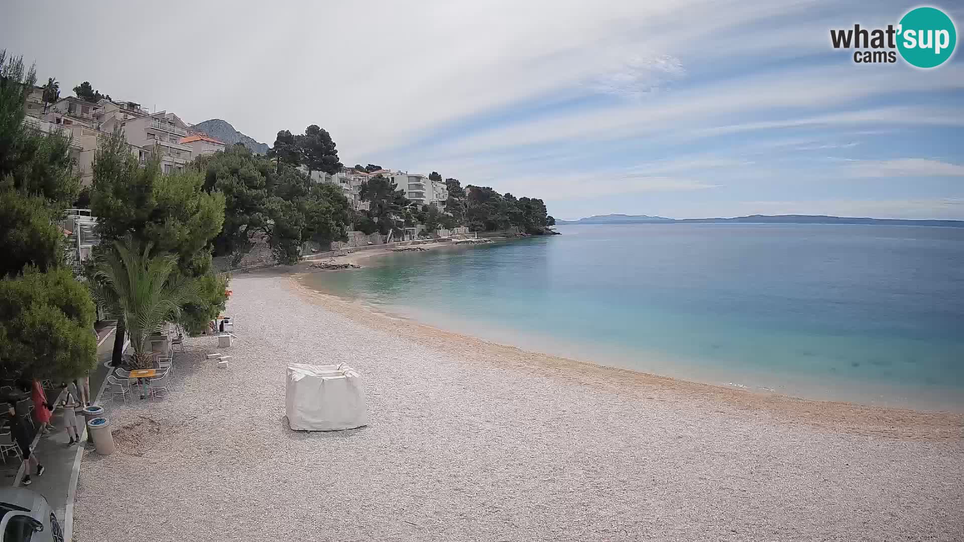 Webcam Lučica Strand Beach Brela – Liveblick von der Adriaküste
