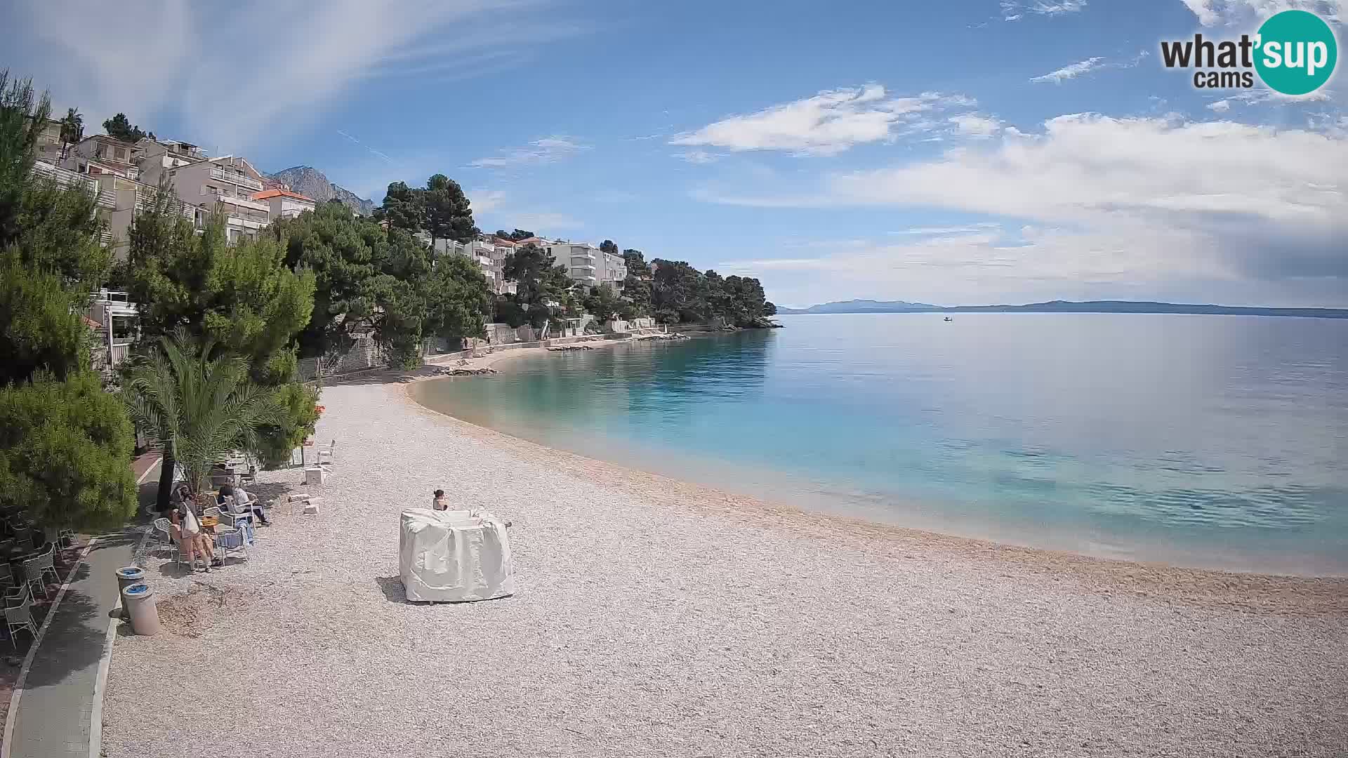 Spletna kamera Plaža Lučica Brela – Pogled v živo na Jadransko obalo