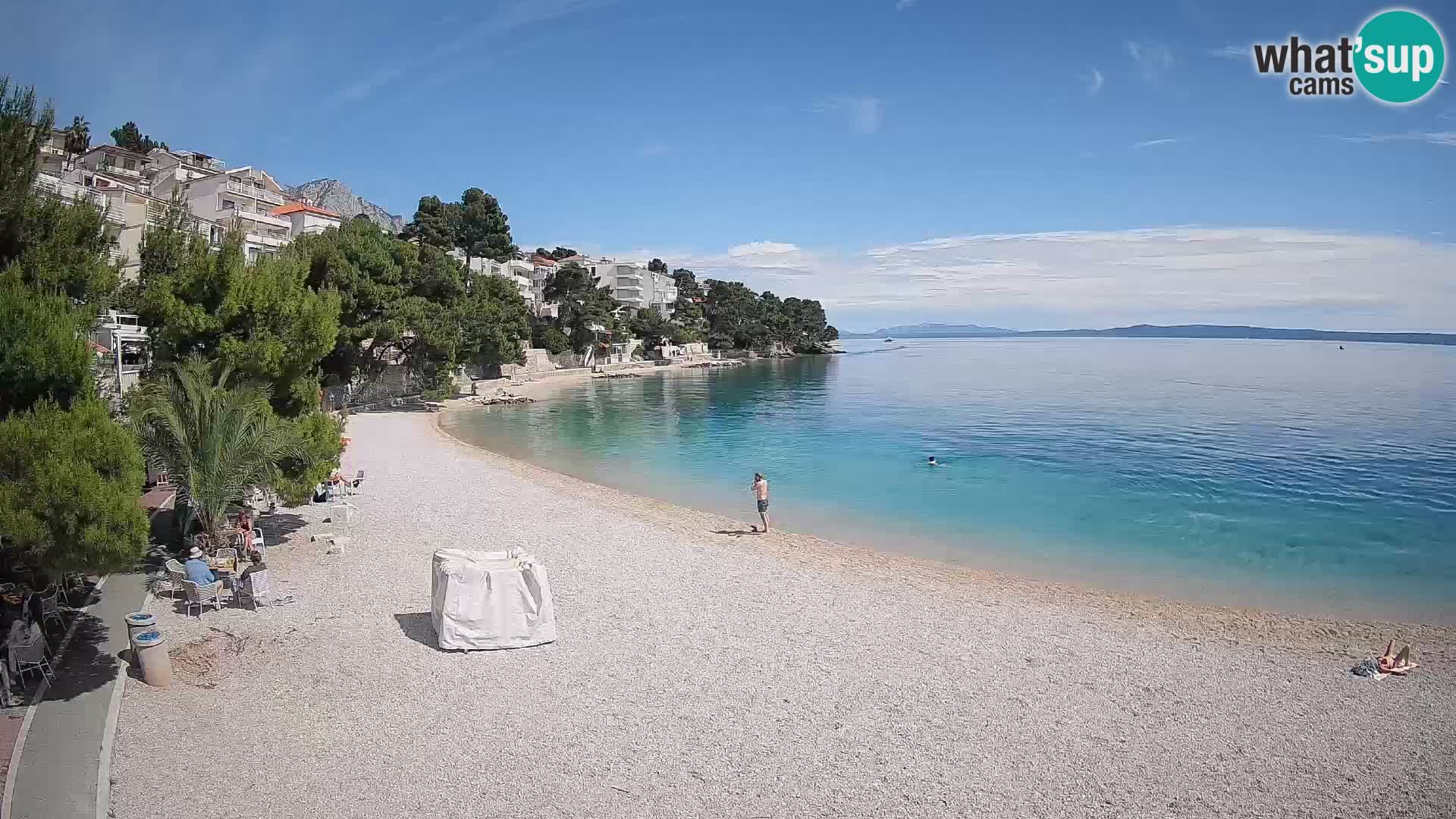 Webcam Spiaggia Lučica Brela – Vista live sulla costa adriatica
