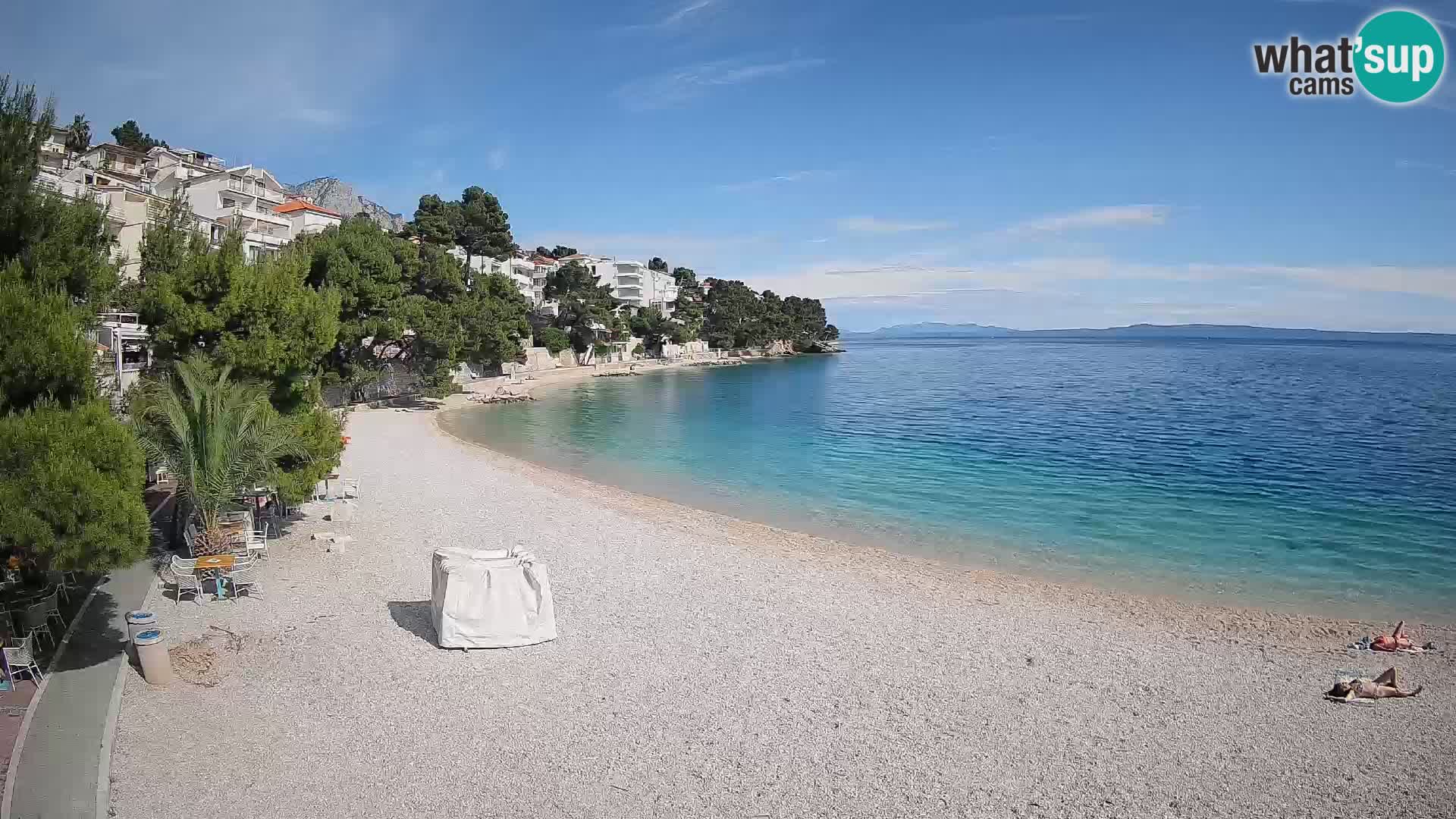 Webcam Lučica Strand Beach Brela – Liveblick von der Adriaküste