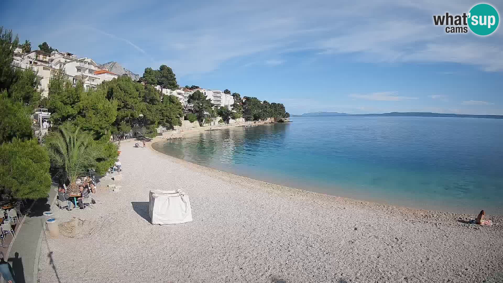 Webcam Lučica Strand Beach Brela – Liveblick von der Adriaküste