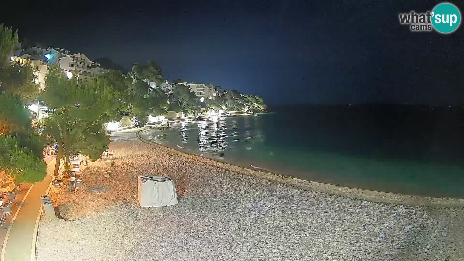 Web kamera Plaža Lučica Brela – Pogled uživo na jadransku obalu