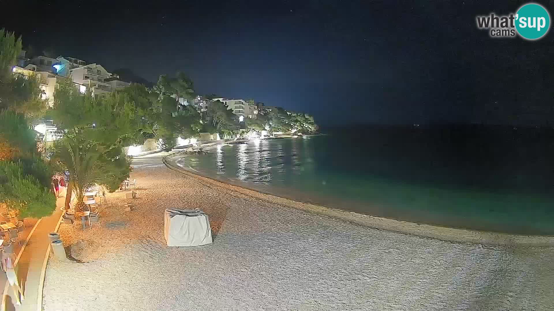 Webcam Lučica Strand Beach Brela – Liveblick von der Adriaküste