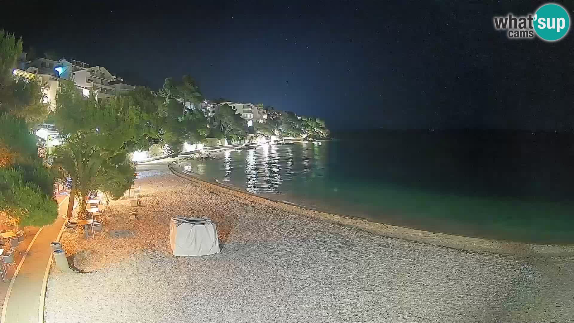 Webcam Plage Lučica Brela – Vue en direct sur la côte adriatique
