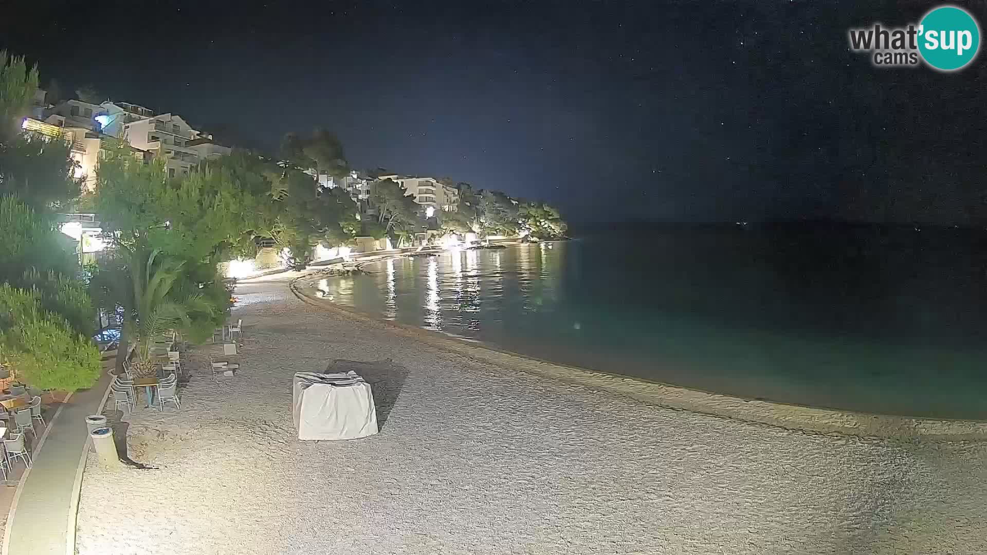 Webcam Lučica Strand Beach Brela – Liveblick von der Adriaküste