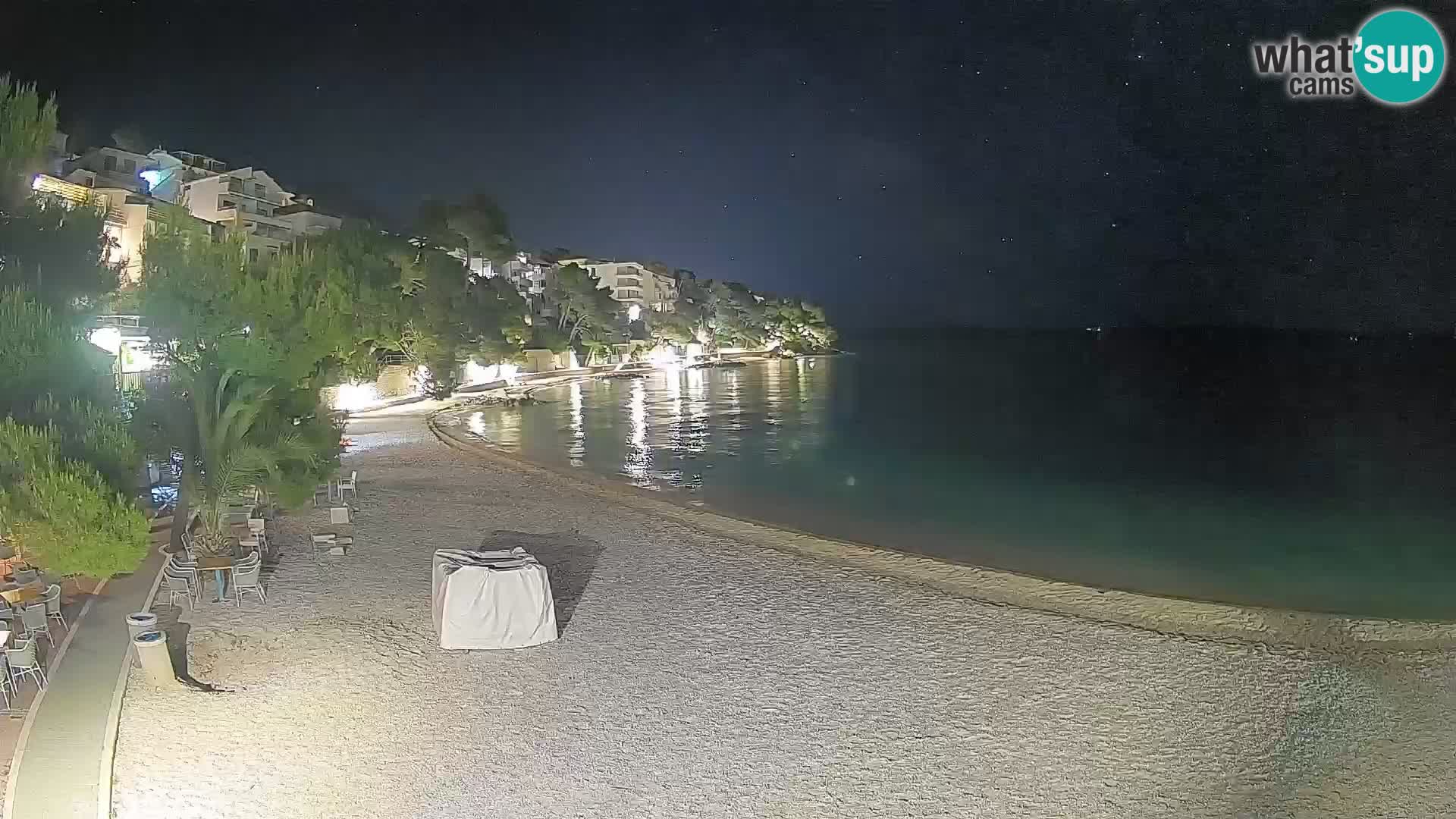 Webcam Lučica Strand Beach Brela – Liveblick von der Adriaküste