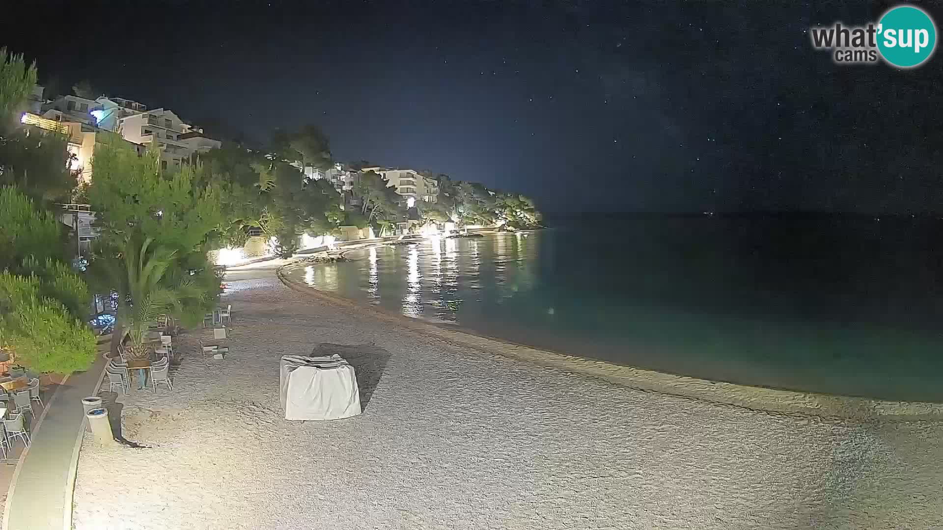 Webcam Plage Lučica Brela – Vue en direct sur la côte adriatique