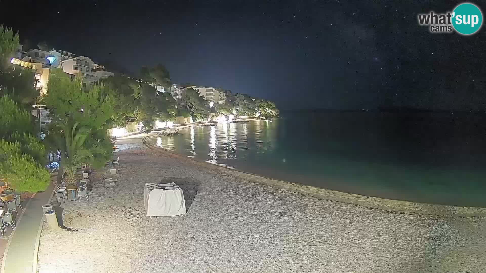Webcam Lučica Strand Beach Brela – Liveblick von der Adriaküste