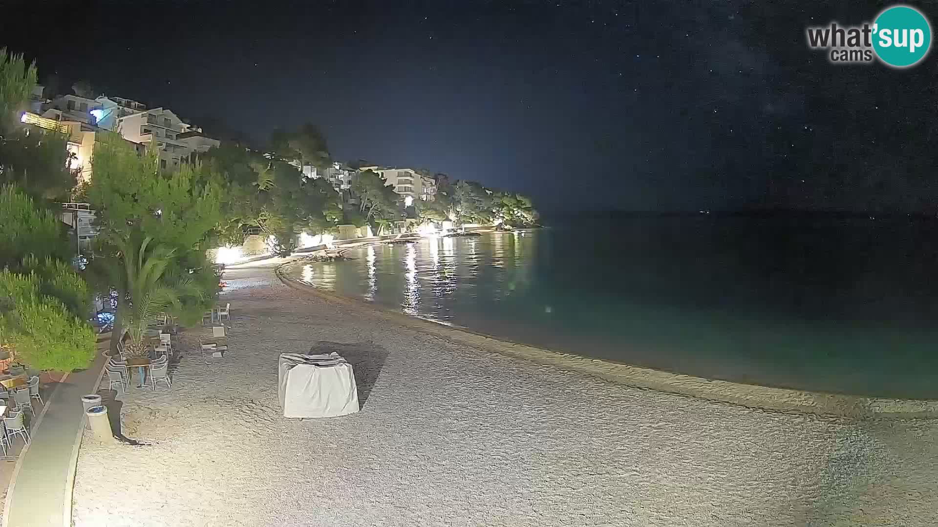 Webcam Lučica Strand Beach Brela – Liveblick von der Adriaküste