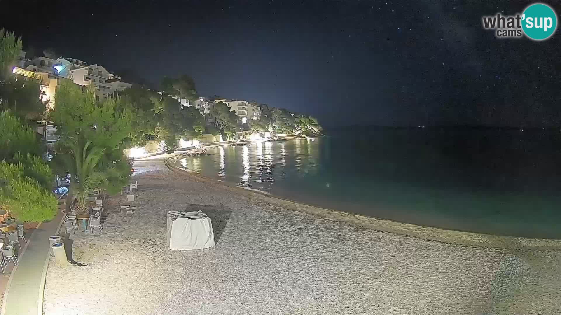 Webcam Plage Lučica Brela – Vue en direct sur la côte adriatique