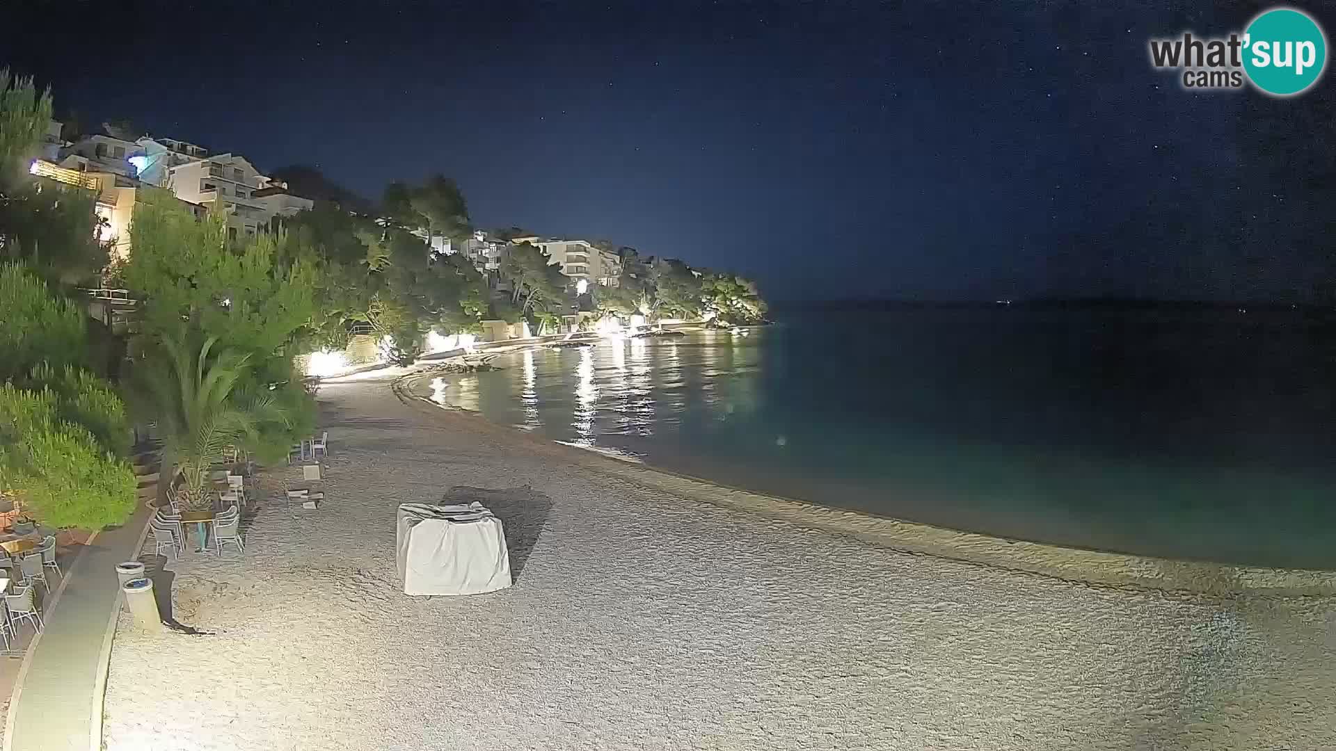 Web kamera Plaža Lučica Brela – Pogled uživo na jadransku obalu