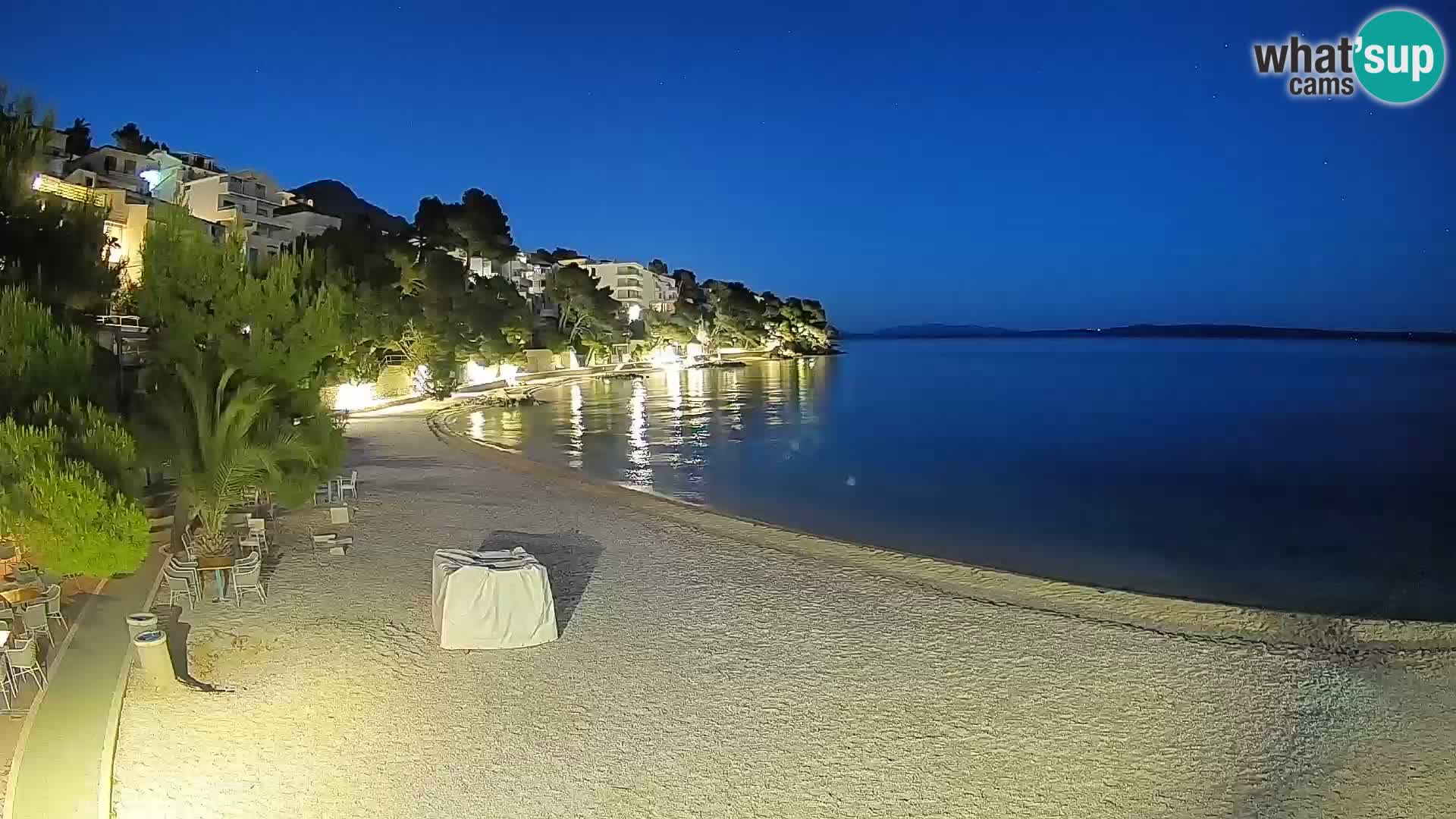 Spletna kamera Plaža Lučica Brela – Pogled v živo na Jadransko obalo