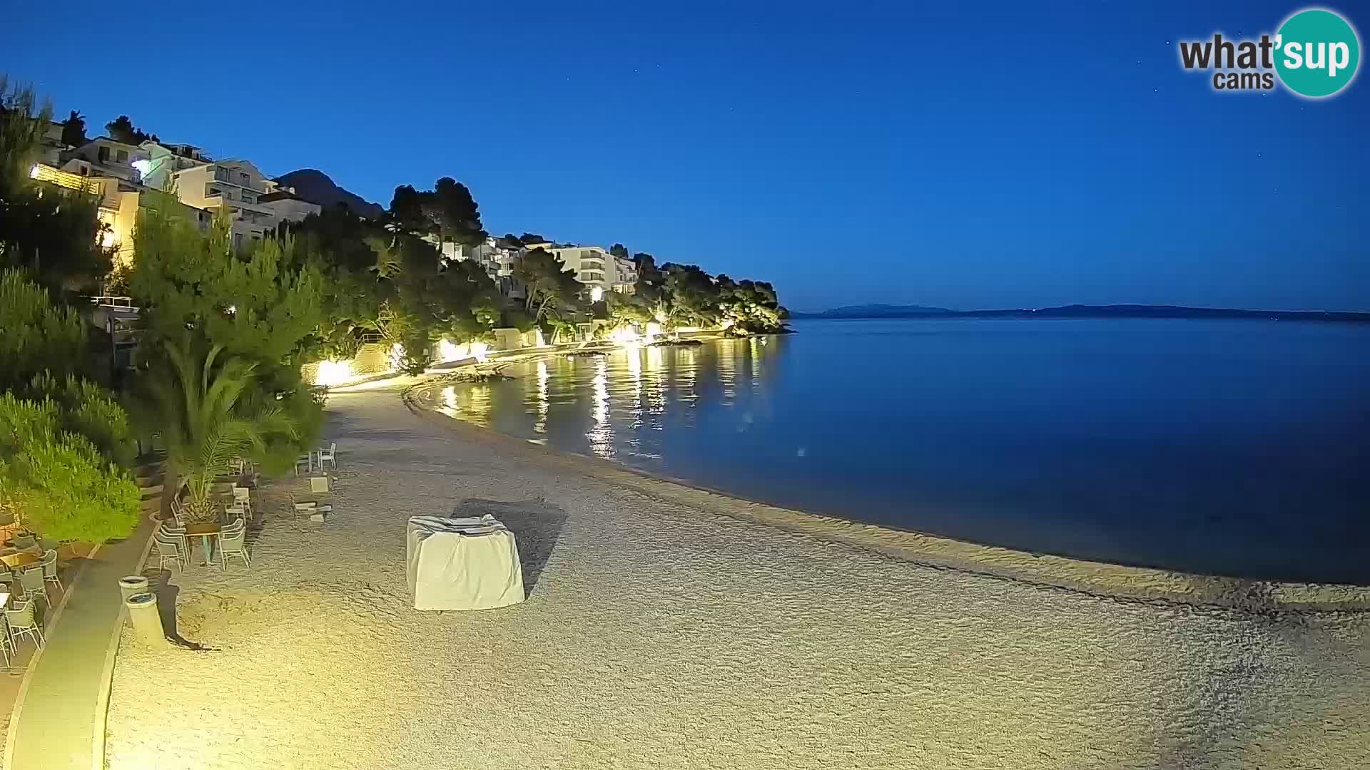 Webcam Lučica Strand Beach Brela – Liveblick von der Adriaküste