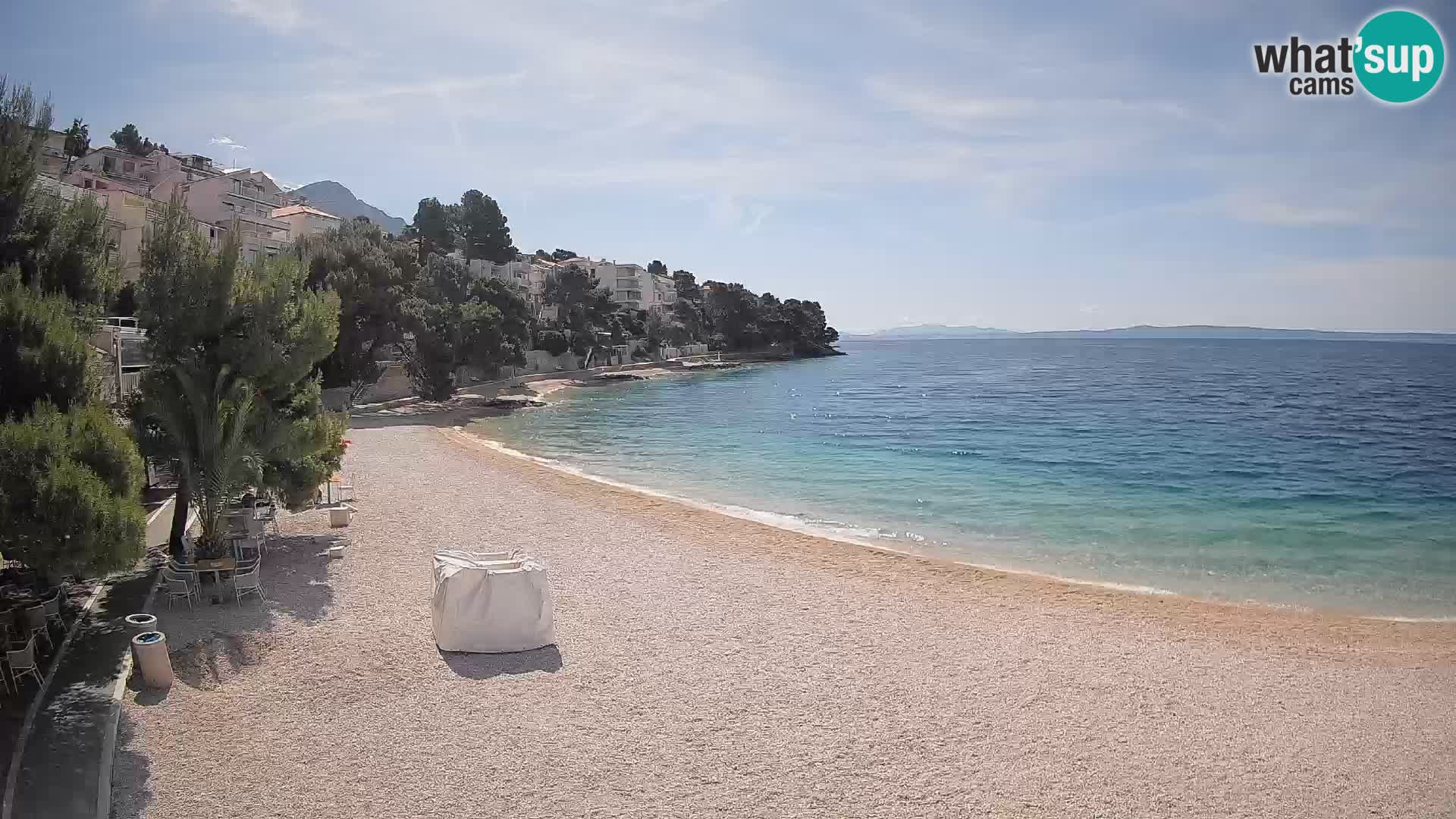 Webcam Lučica Strand Beach Brela – Liveblick von der Adriaküste