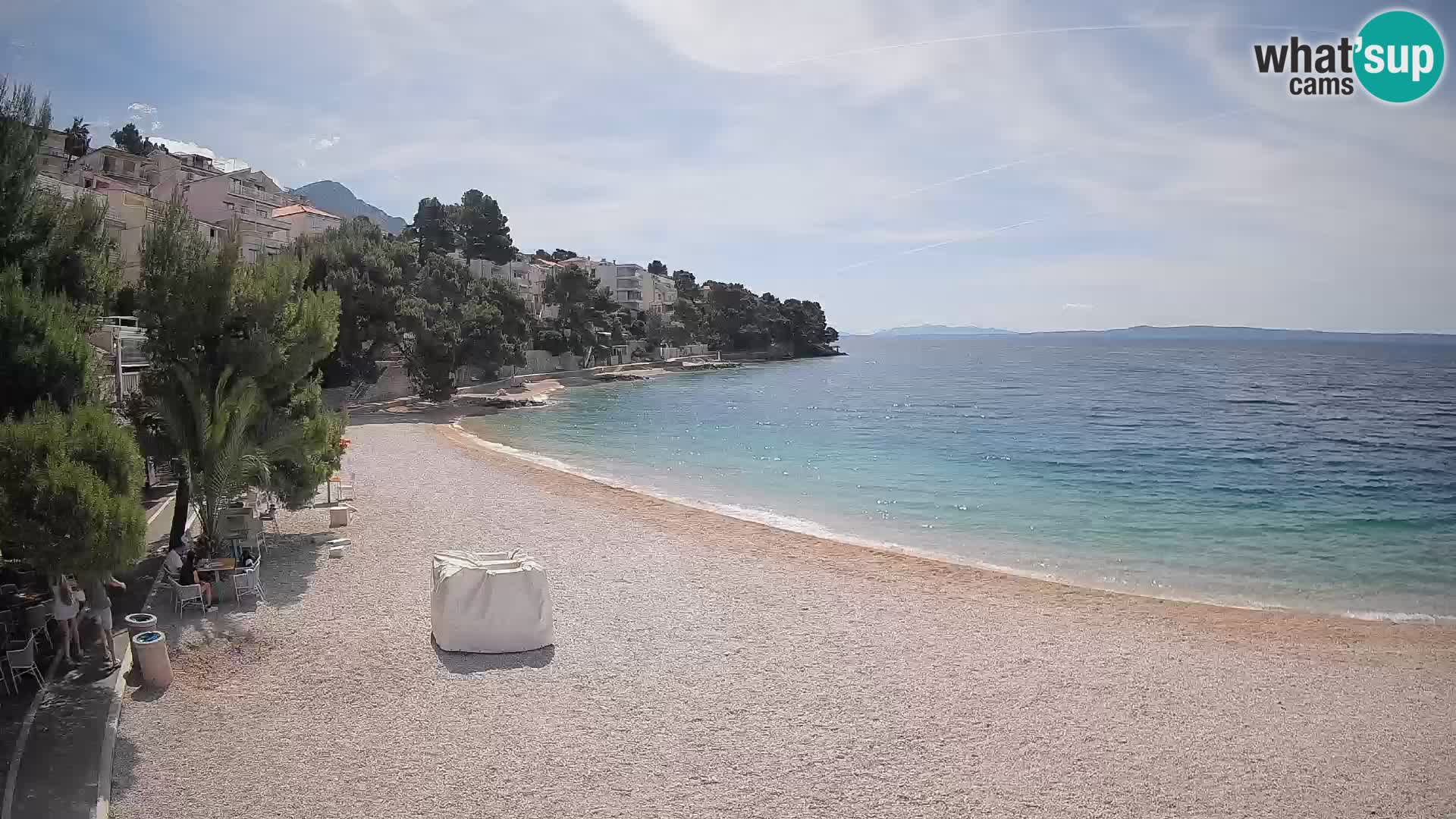 Web kamera Plaža Lučica Brela – Pogled uživo na jadransku obalu