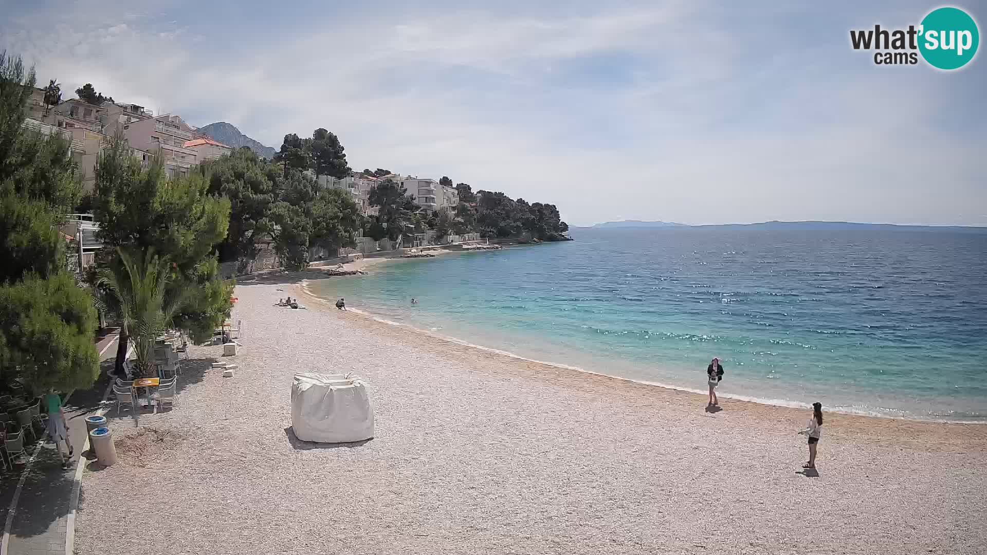 Spletna kamera Plaža Lučica Brela – Pogled v živo na Jadransko obalo