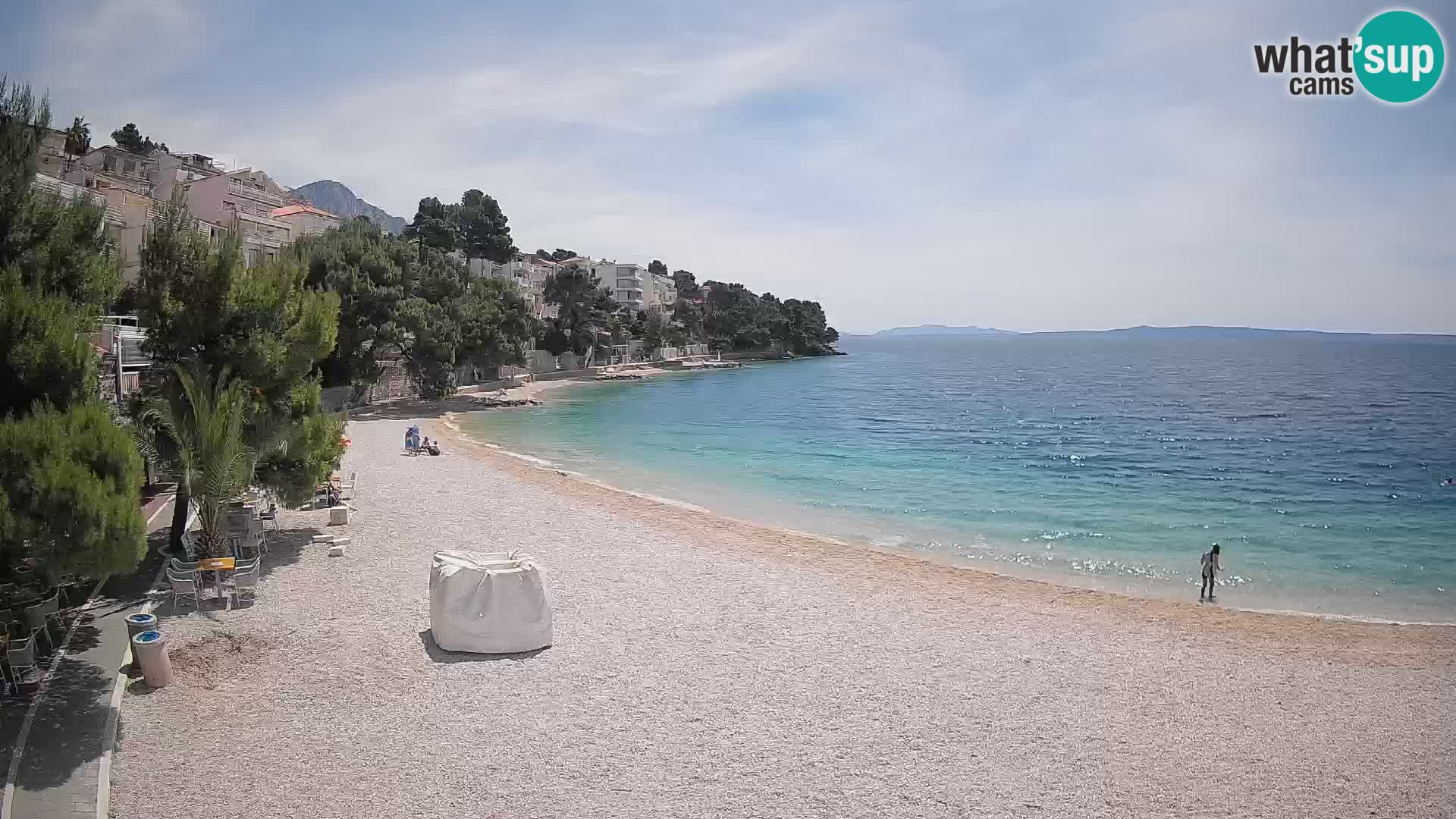 Spletna kamera Plaža Lučica Brela – Pogled v živo na Jadransko obalo