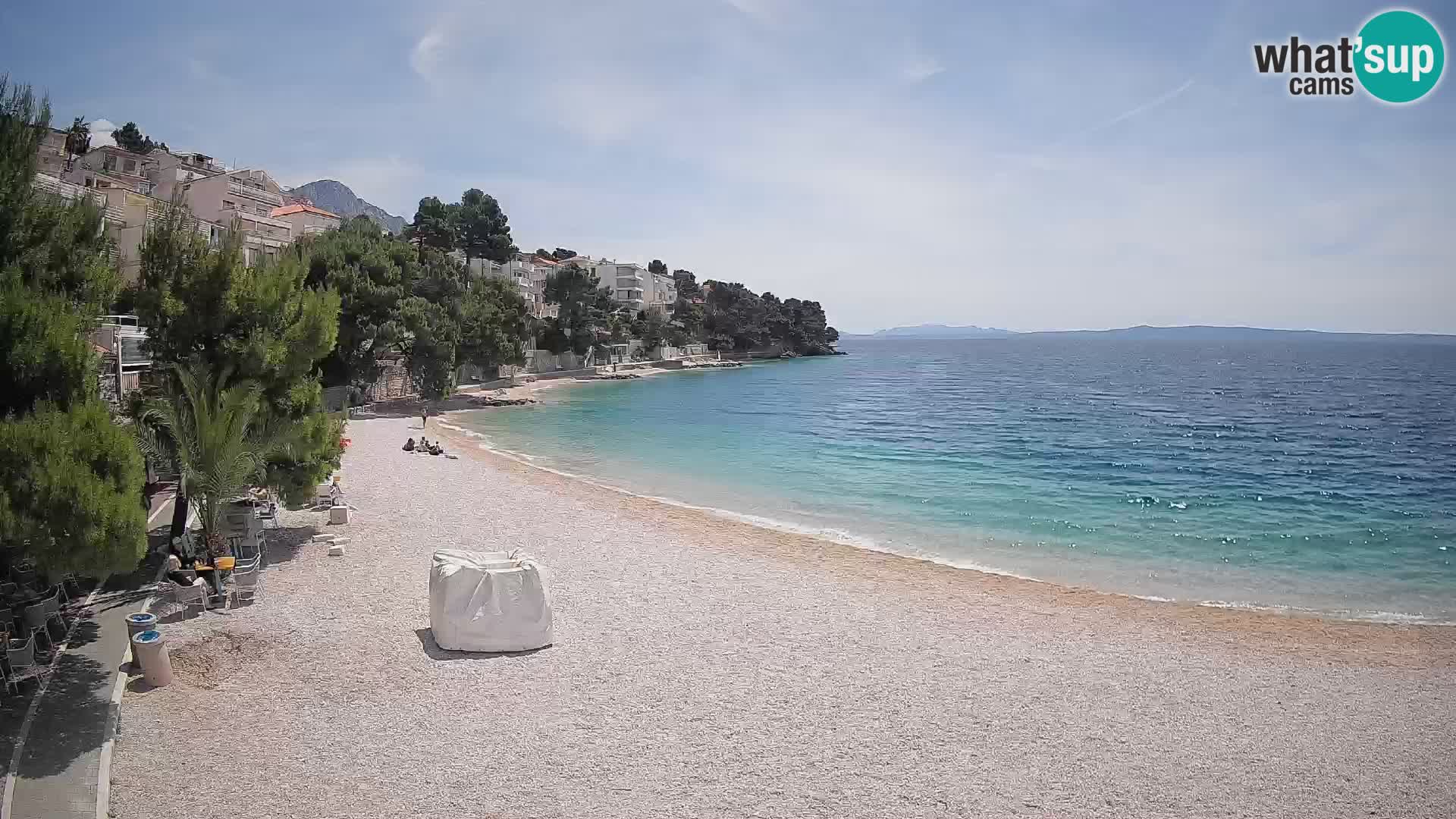 Webcam Lučica Strand Beach Brela – Liveblick von der Adriaküste