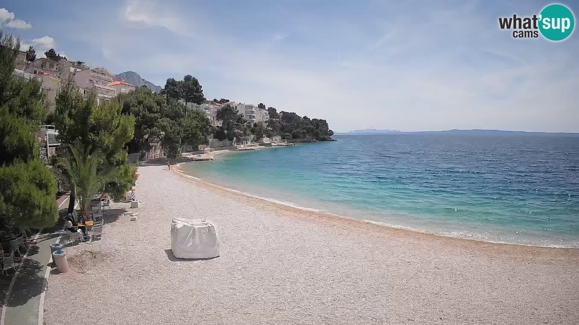 Spletna kamera Plaža Lučica Brela – Pogled v živo na Jadransko obalo