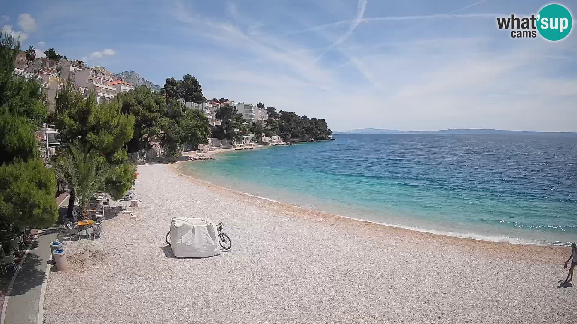 Webcam Lučica Strand Beach Brela – Liveblick von der Adriaküste