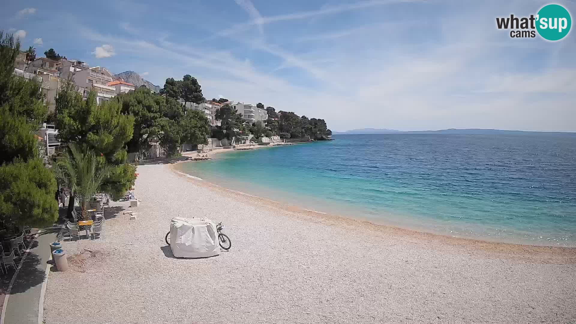 Webcam Spiaggia Lučica Brela – Vista live sulla costa adriatica