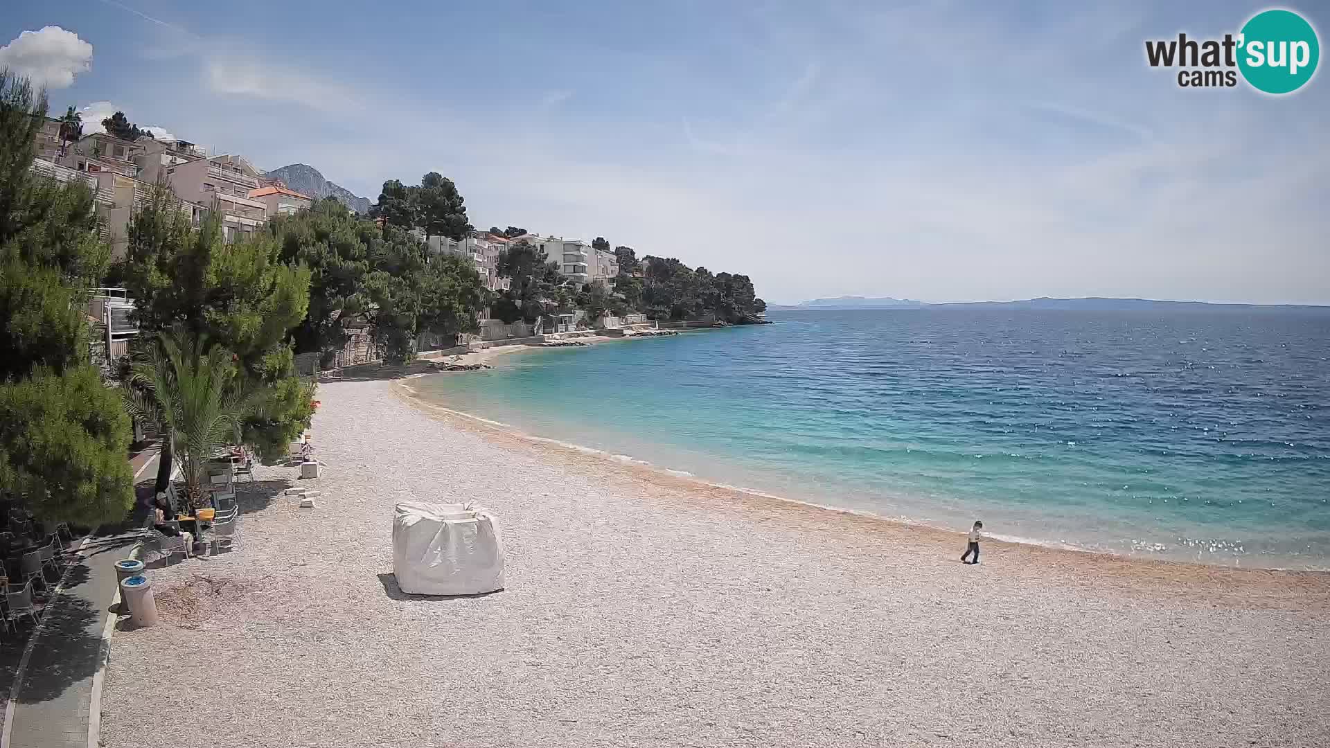 Webcam Lučica Strand Beach Brela – Liveblick von der Adriaküste