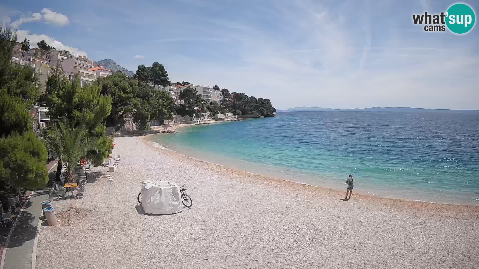 Spletna kamera Plaža Lučica Brela – Pogled v živo na Jadransko obalo