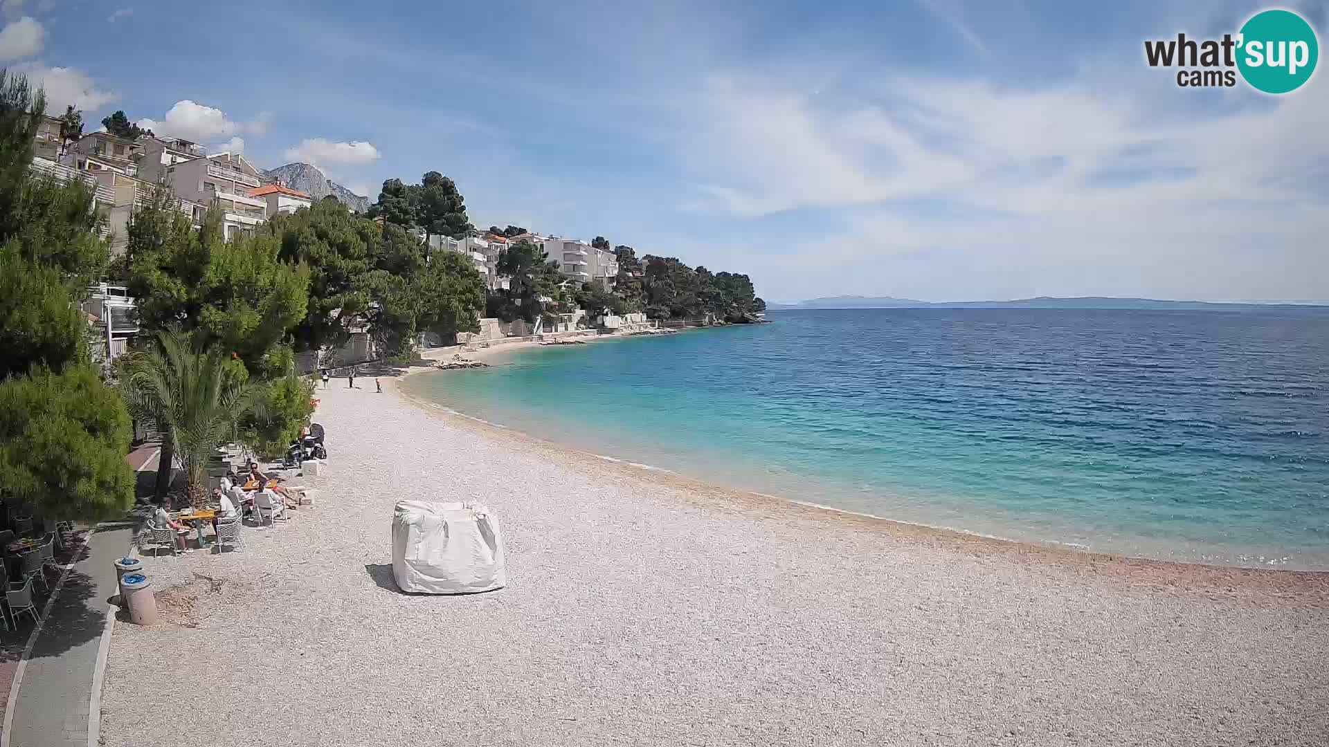 Spletna kamera Plaža Lučica Brela – Pogled v živo na Jadransko obalo