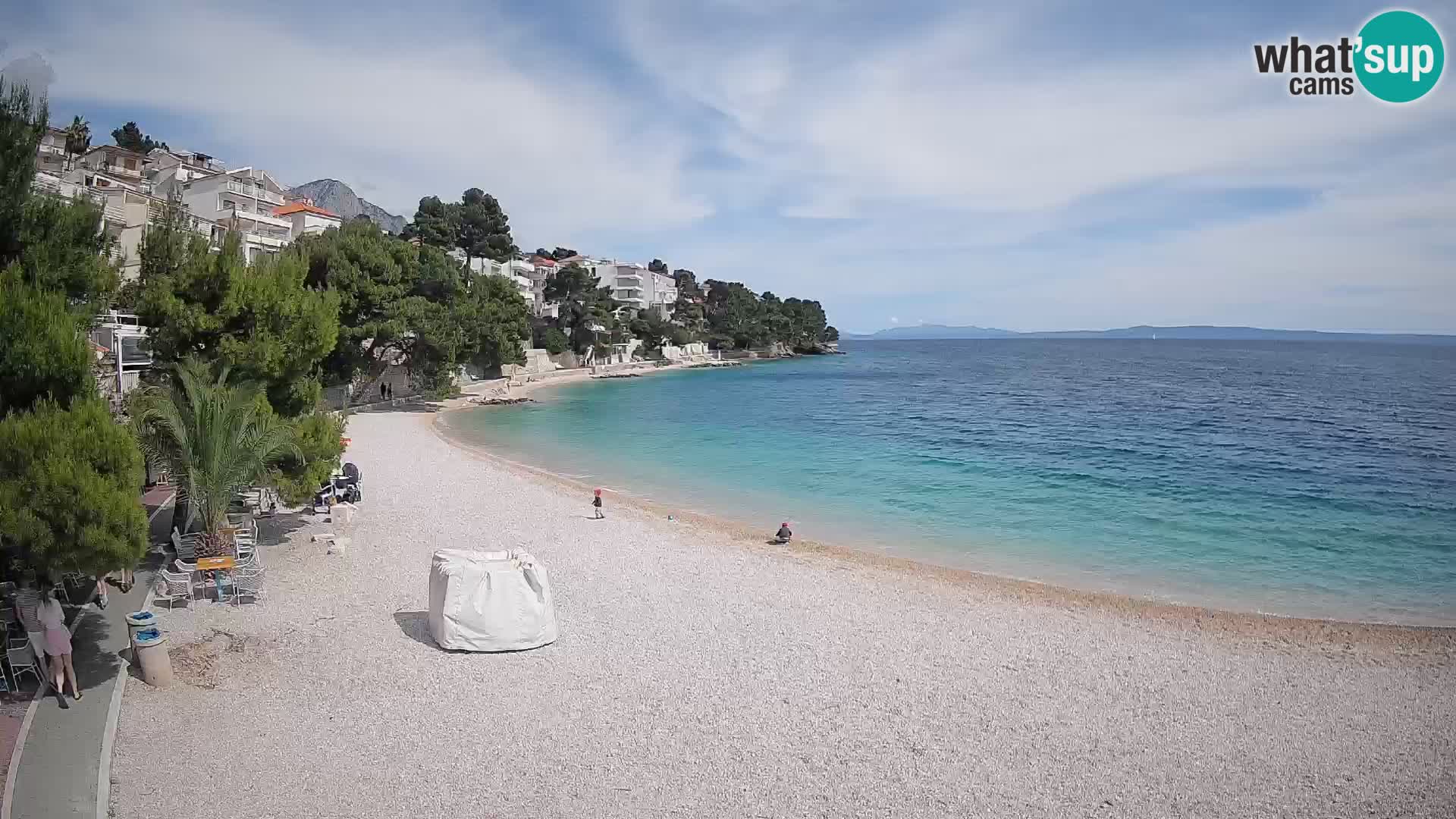 Webcam Lučica Strand Beach Brela – Liveblick von der Adriaküste