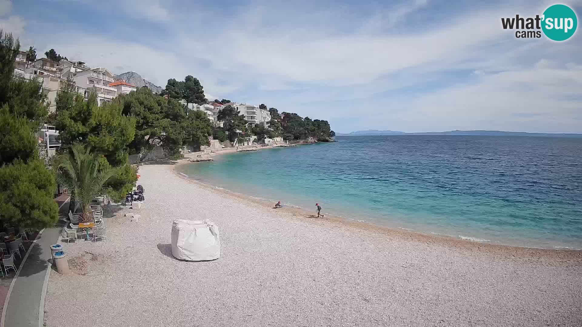 Spletna kamera Plaža Lučica Brela – Pogled v živo na Jadransko obalo
