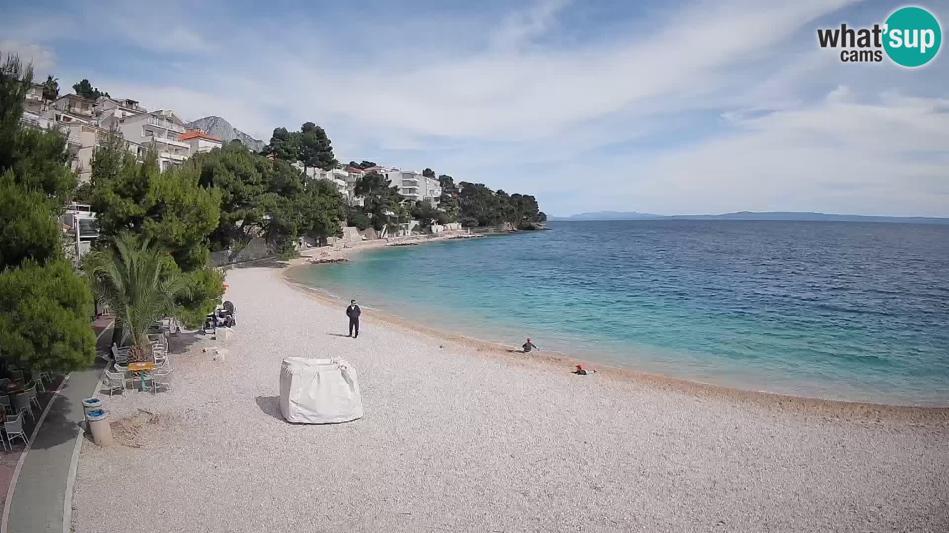 Spletna kamera Plaža Lučica Brela – Pogled v živo na Jadransko obalo