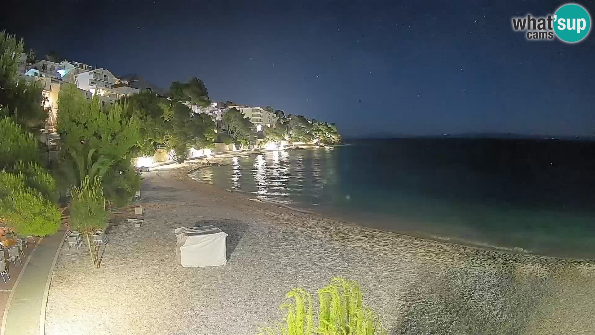 Webcam Lučica Strand Beach Brela – Liveblick von der Adriaküste