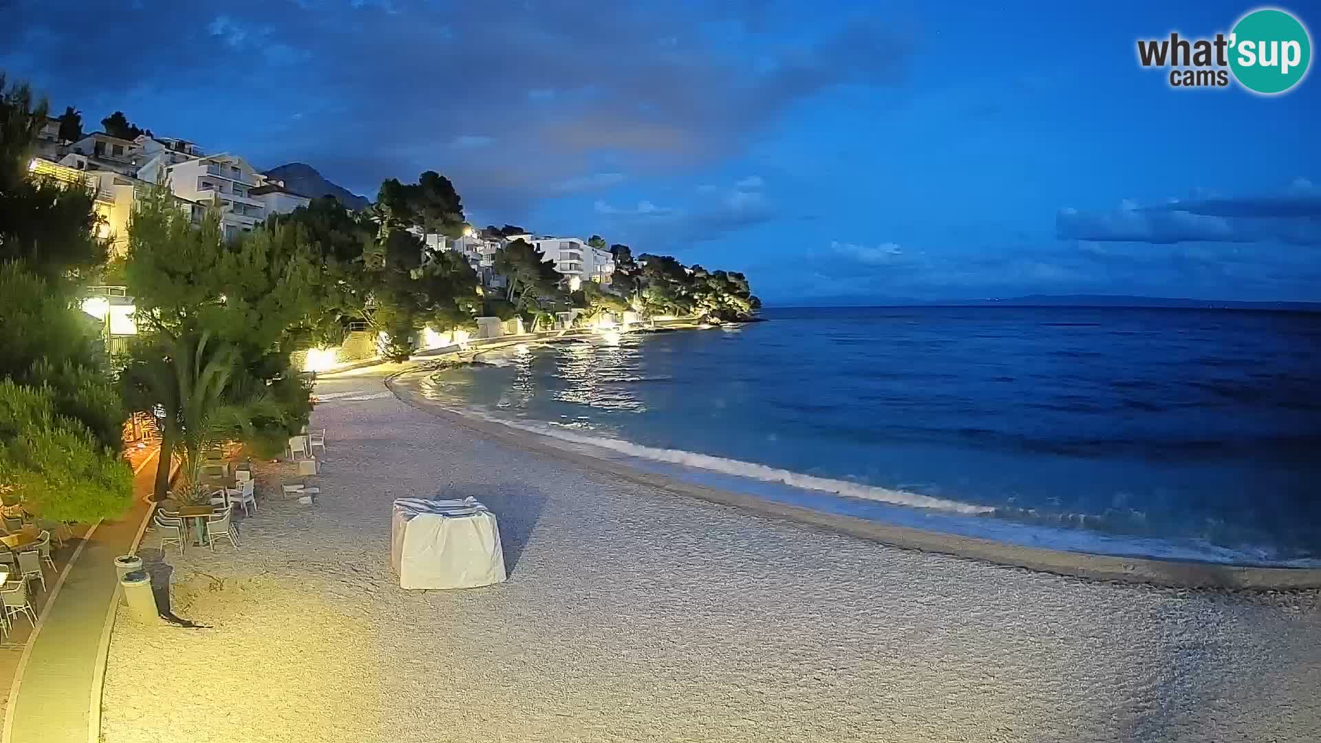 Spletna kamera Plaža Lučica Brela – Pogled v živo na Jadransko obalo