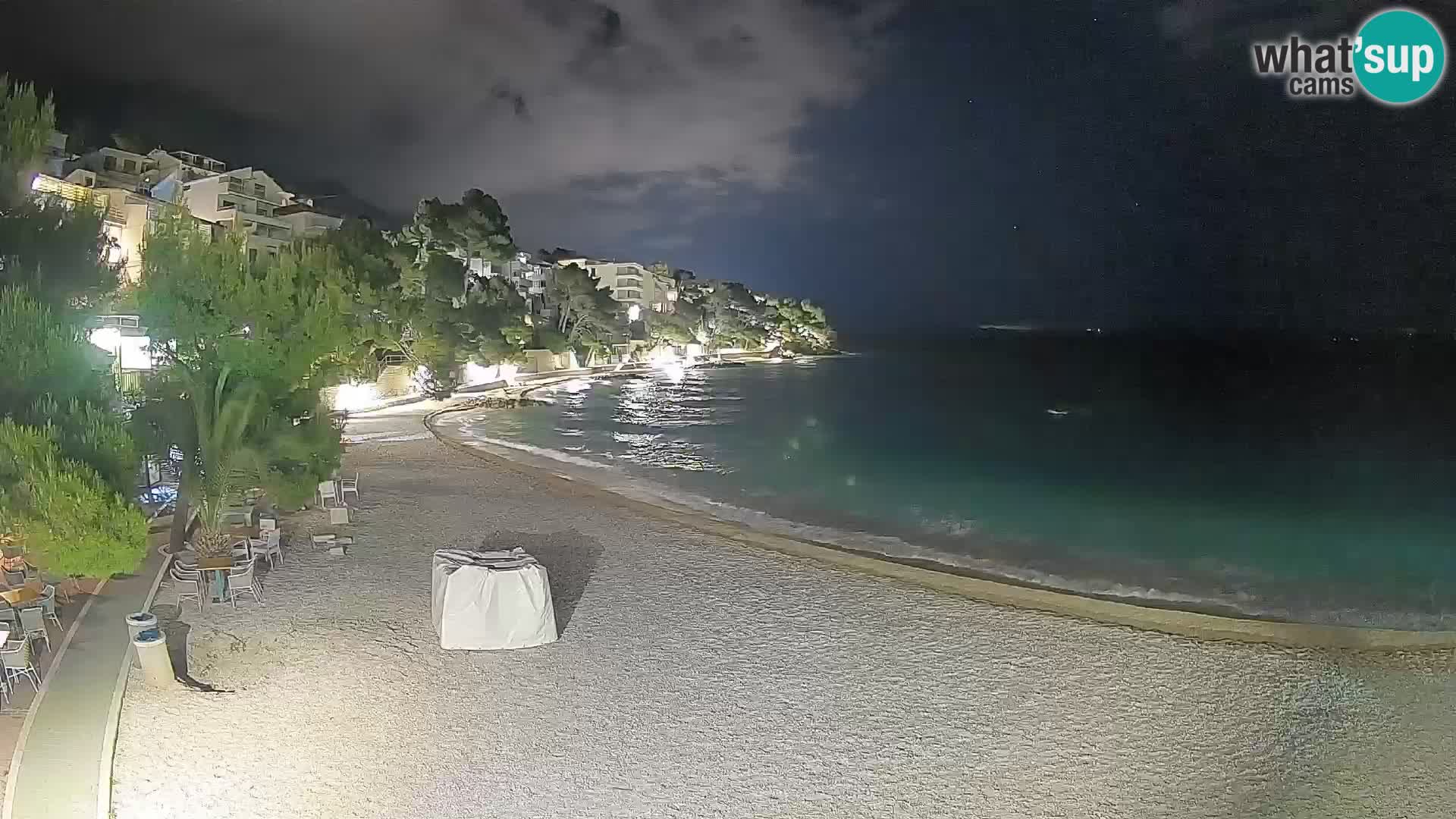 Spletna kamera Plaža Lučica Brela – Pogled v živo na Jadransko obalo