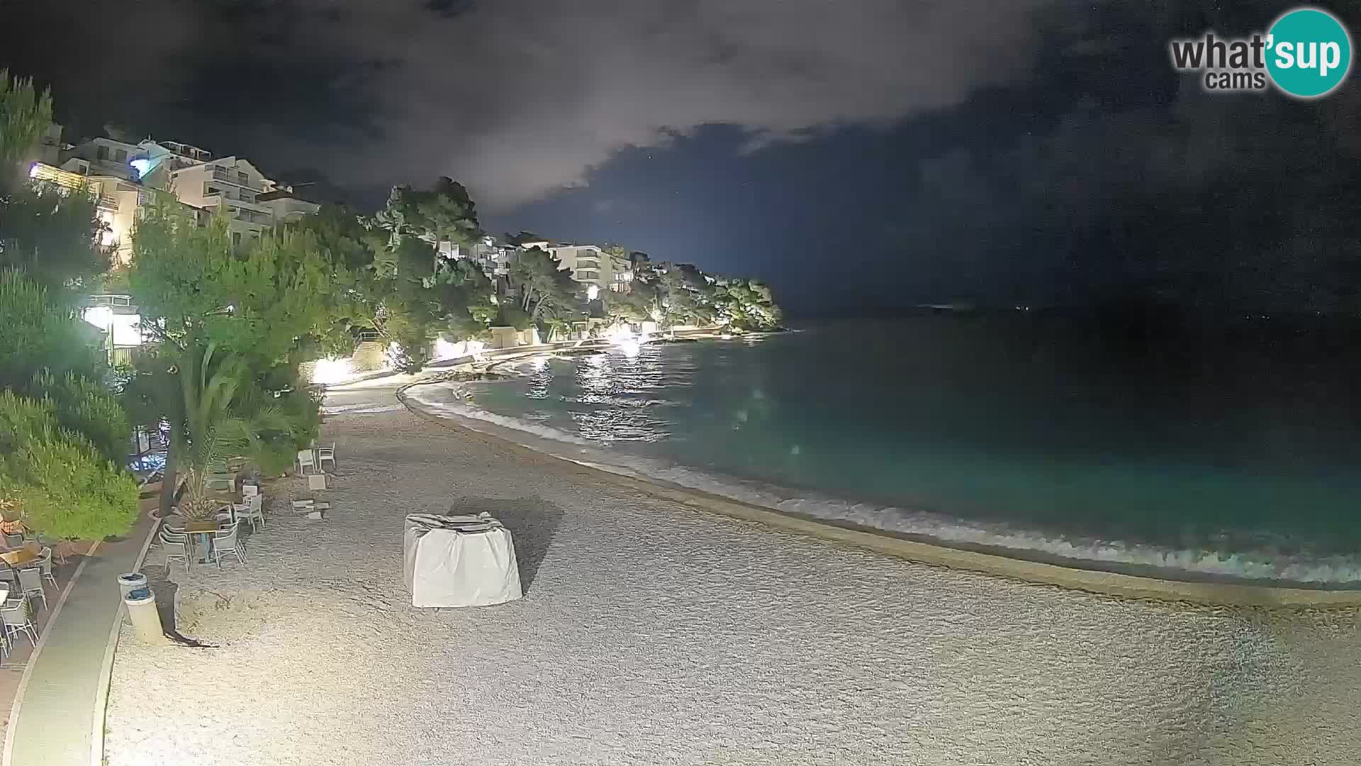 Webcam Lučica Strand Beach Brela – Liveblick von der Adriaküste