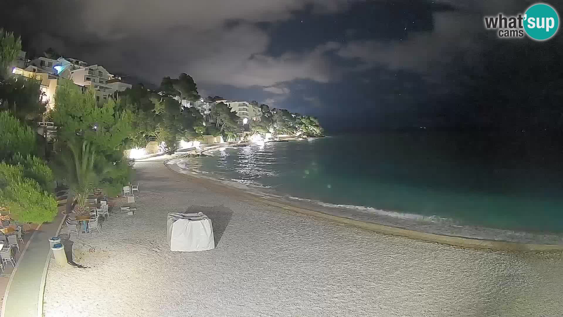 Web kamera Plaža Lučica Brela – Pogled uživo na jadransku obalu