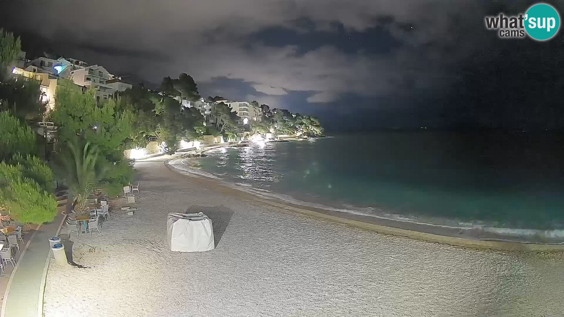 Webcam Plage Lučica Brela – Vue en direct sur la côte adriatique