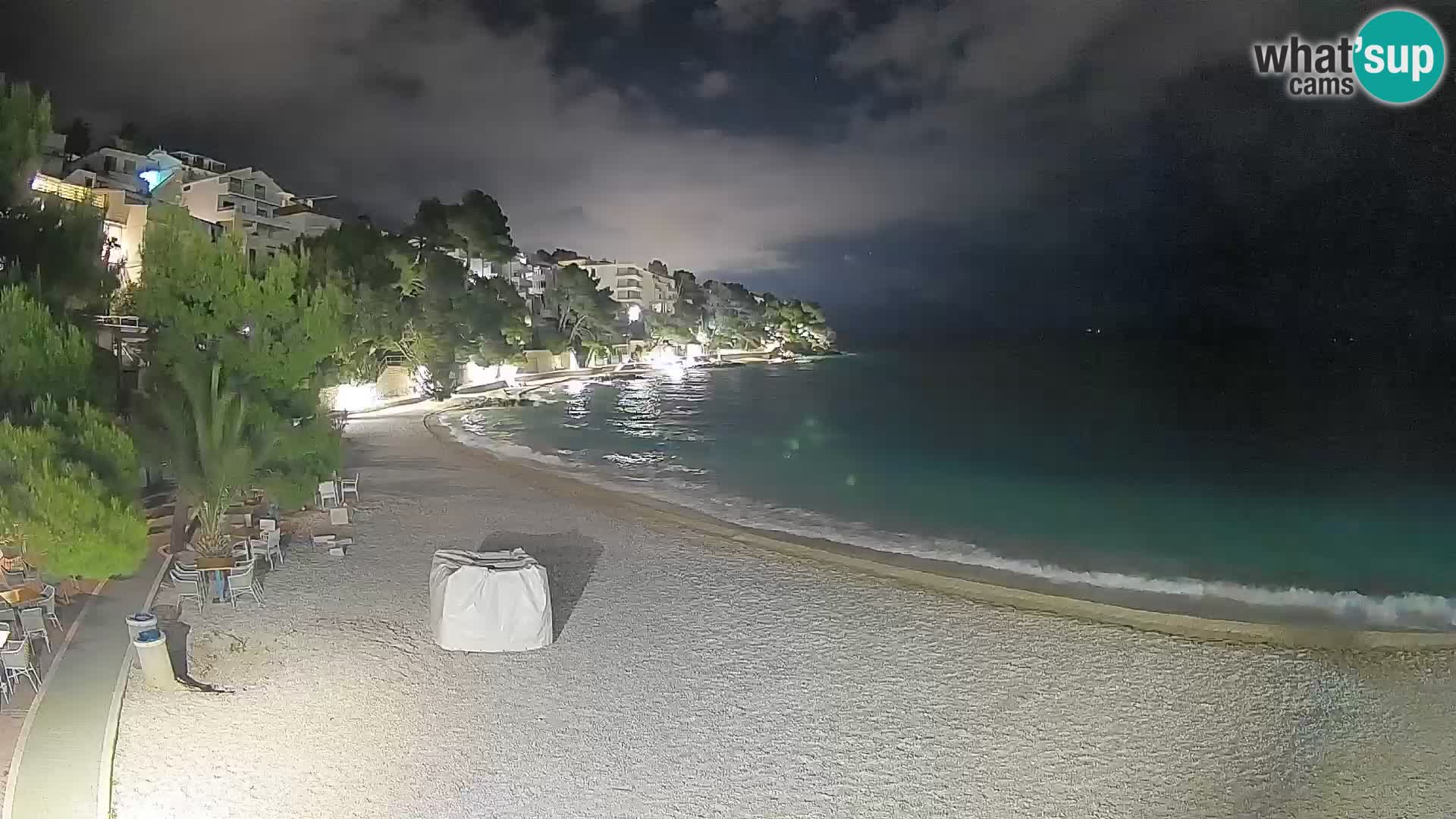 Spletna kamera Plaža Lučica Brela – Pogled v živo na Jadransko obalo