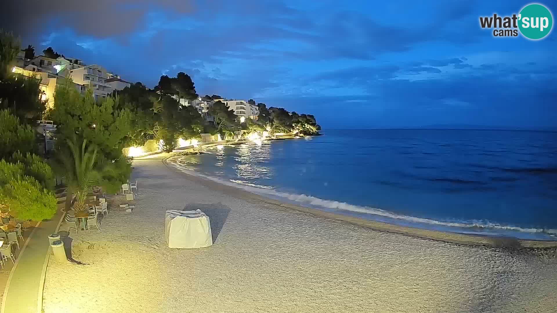 Web kamera Plaža Lučica Brela – Pogled uživo na jadransku obalu