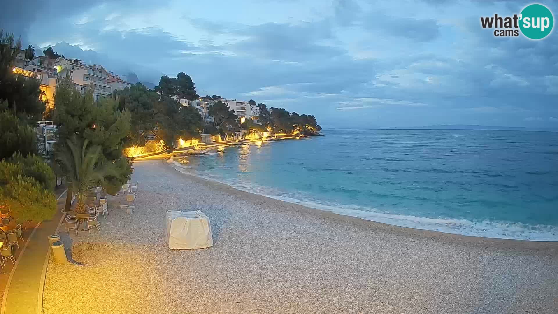 Webcam Lučica Strand Beach Brela – Liveblick von der Adriaküste