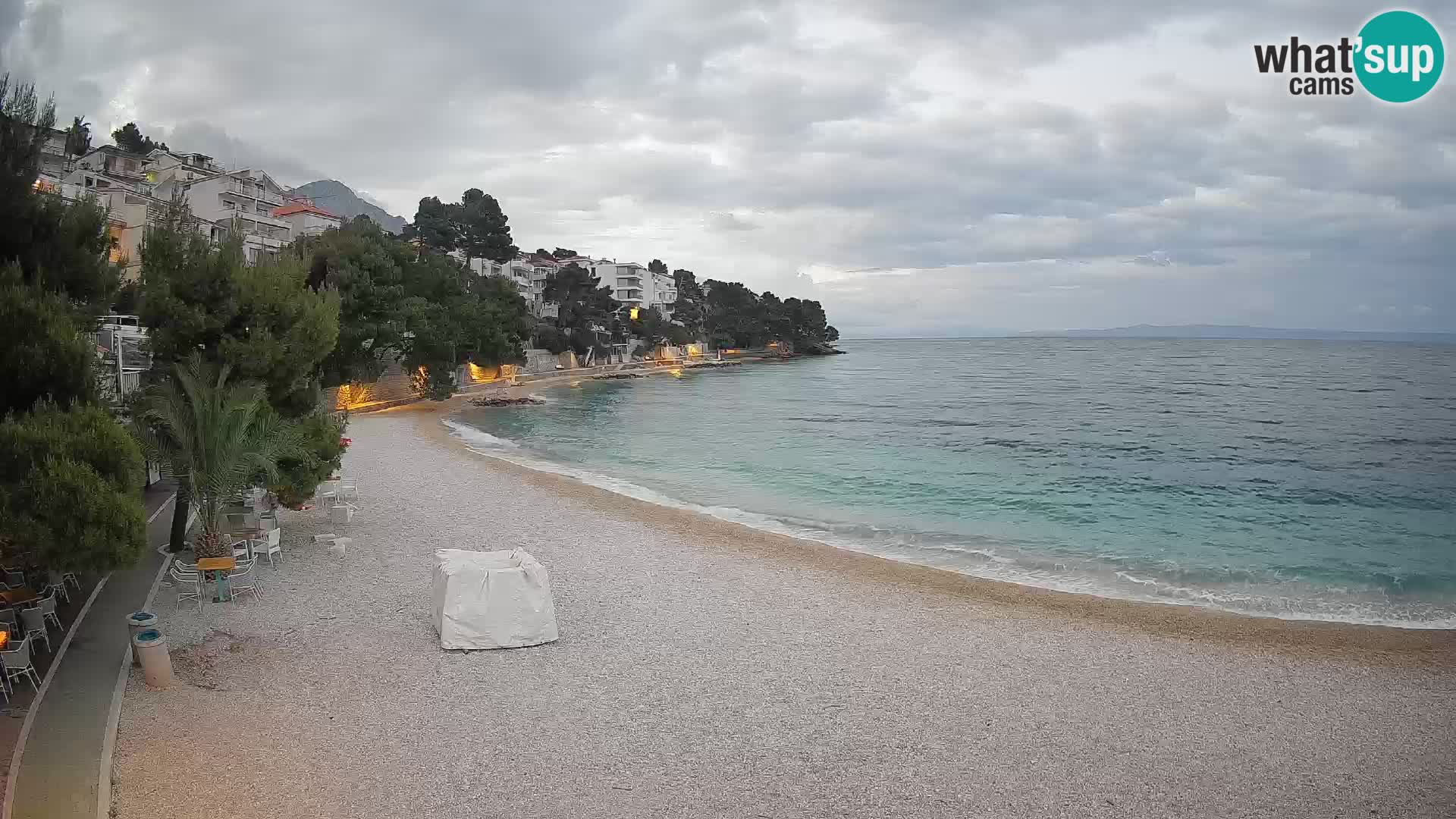 Webcam Plage Lučica Brela – Vue en direct sur la côte adriatique