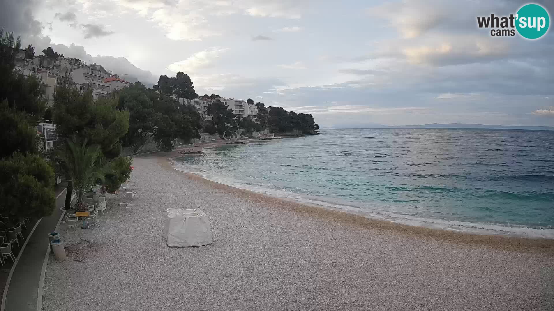 Webcam Lučica Strand Beach Brela – Liveblick von der Adriaküste