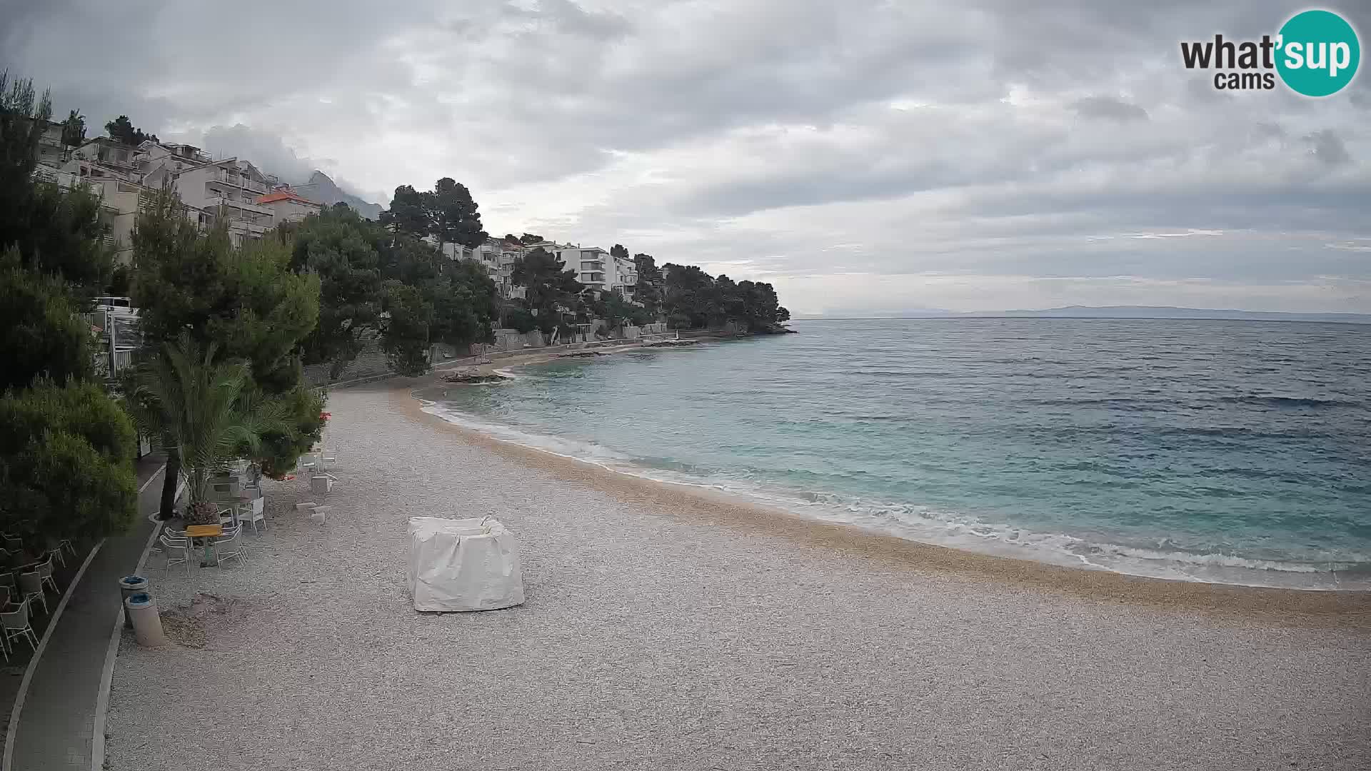 Webcam Lučica Strand Beach Brela – Liveblick von der Adriaküste