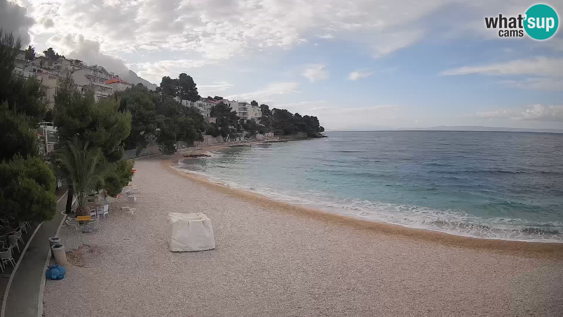 Webcam Plage Lučica Brela – Vue en direct sur la côte adriatique