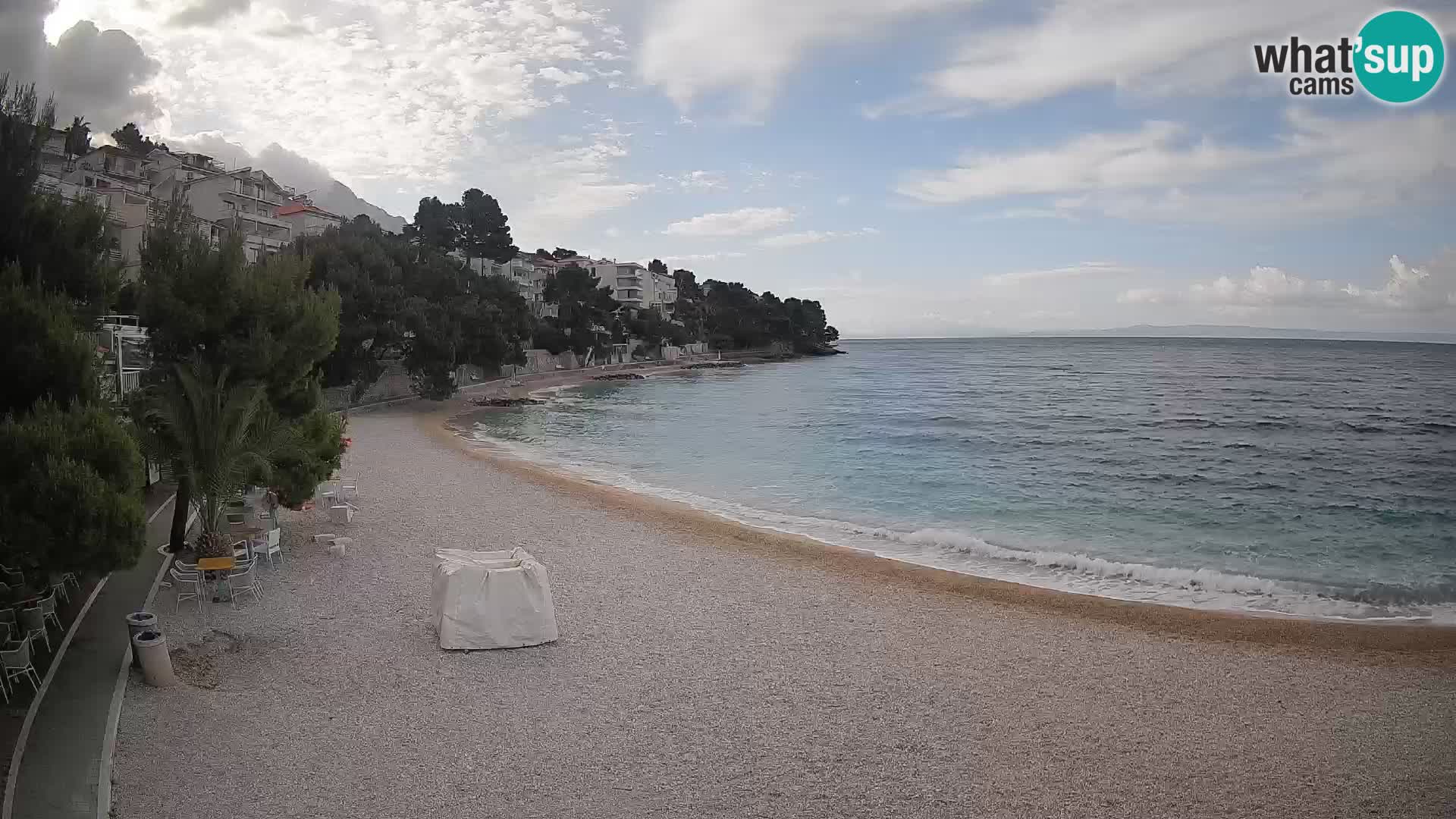 Webcam Lučica Strand Beach Brela – Liveblick von der Adriaküste