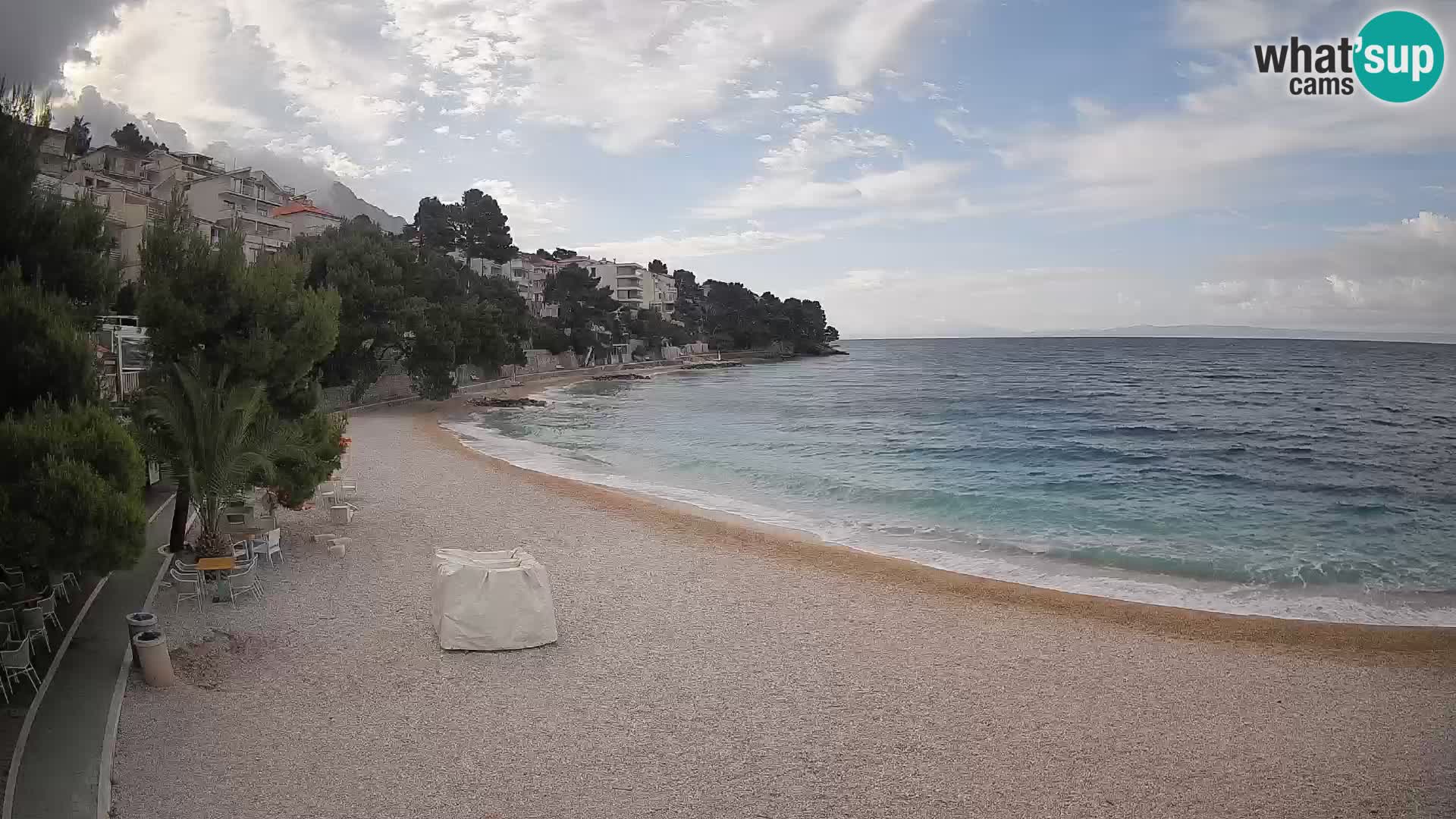 Webcam Lučica Strand Beach Brela – Liveblick von der Adriaküste