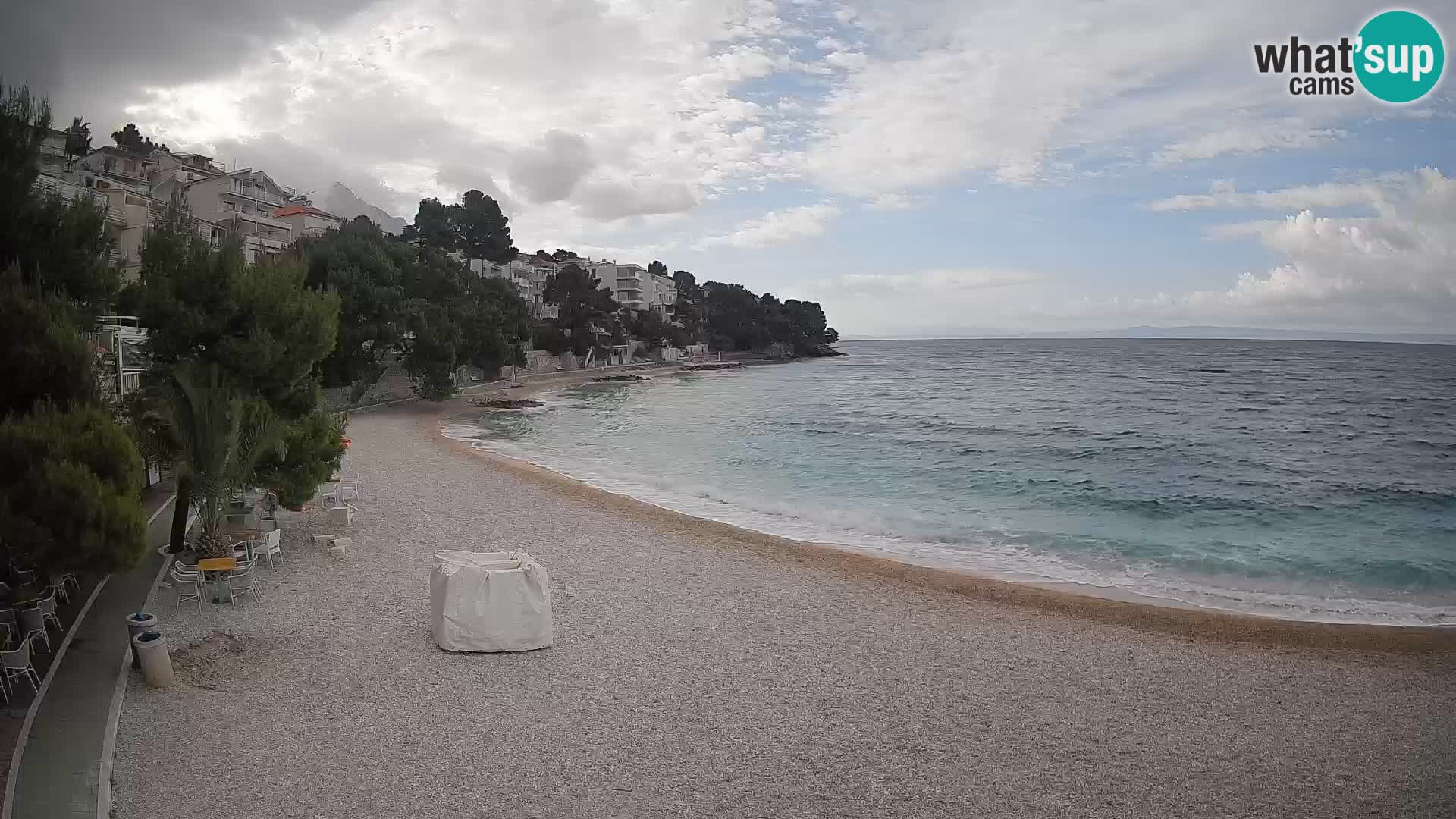 Webcam Plage Lučica Brela – Vue en direct sur la côte adriatique