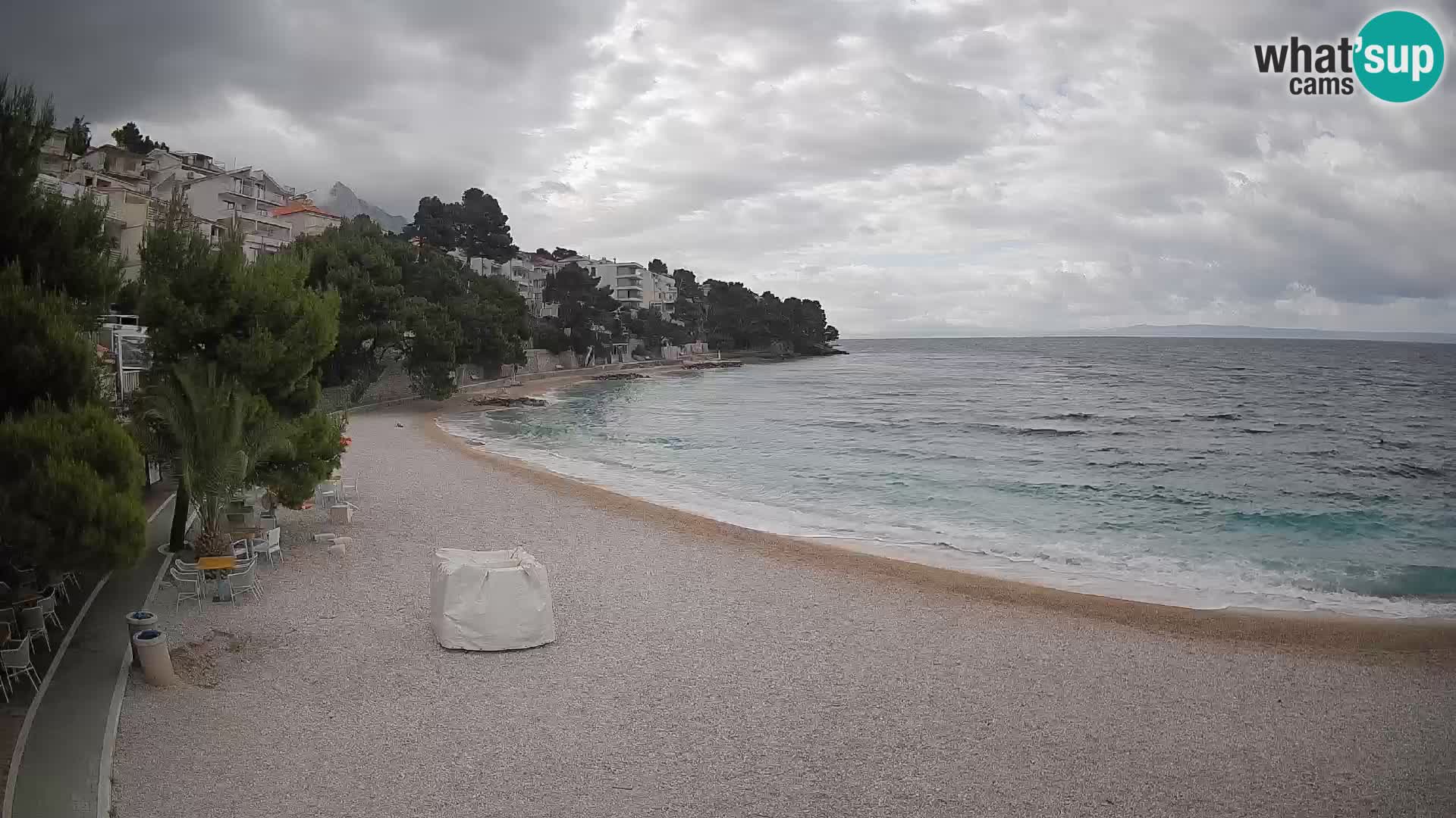 Spletna kamera Plaža Lučica Brela – Pogled v živo na Jadransko obalo