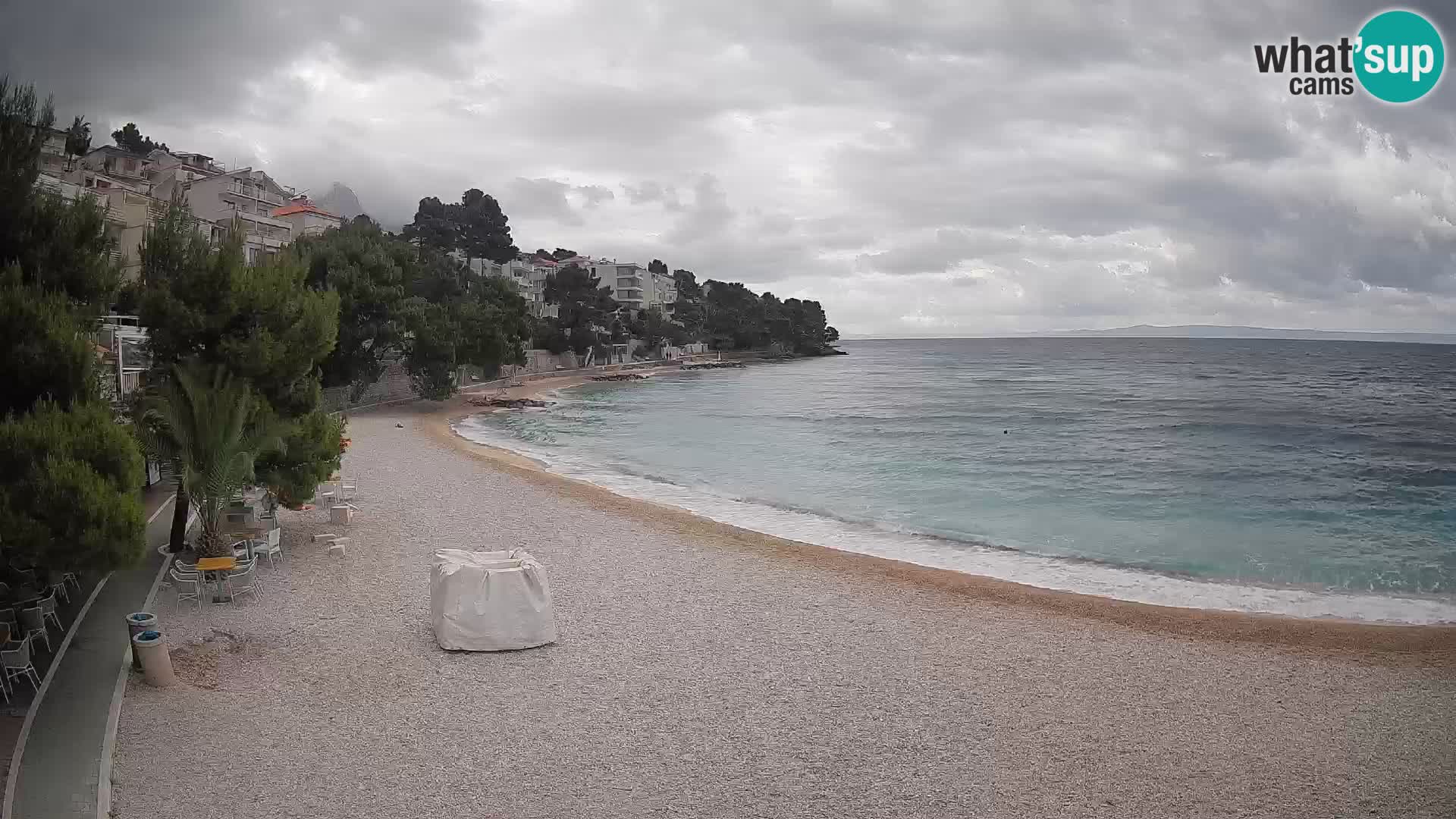 Webcam Spiaggia Lučica Brela – Vista live sulla costa adriatica